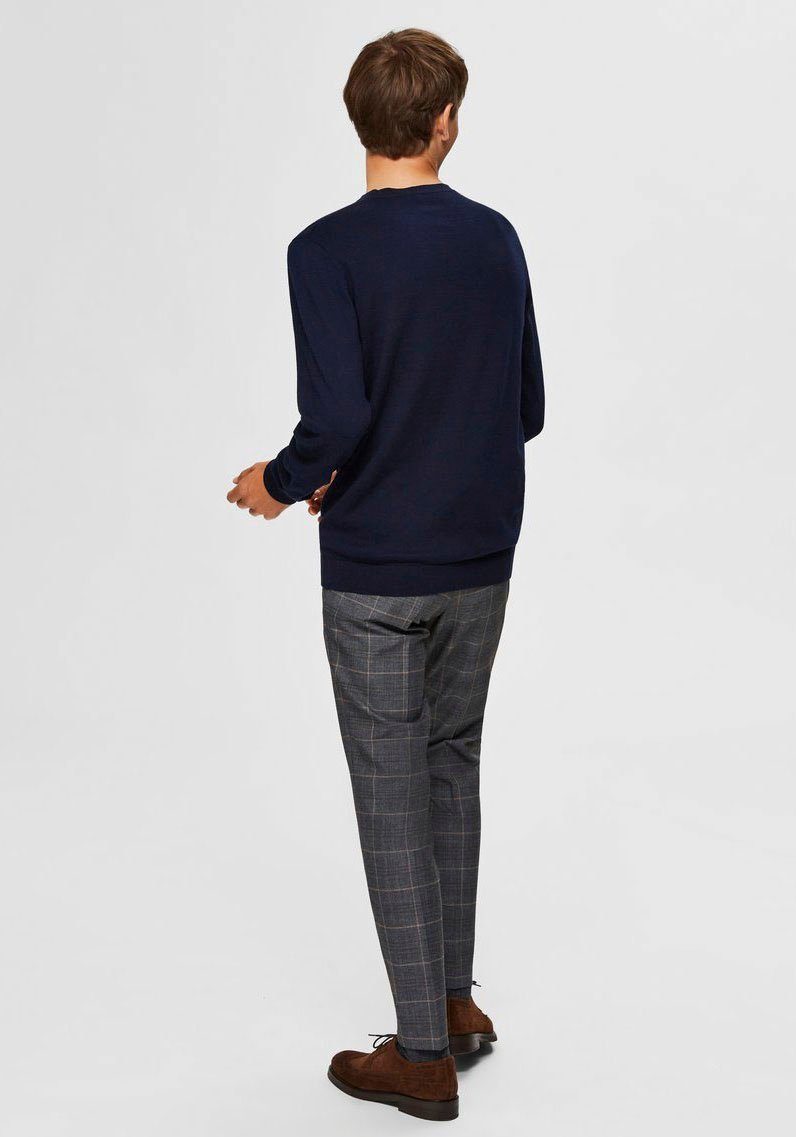 Selected Rundhalspullover SLHBERG CREW NECK NOOS Baumwolle, regular fit