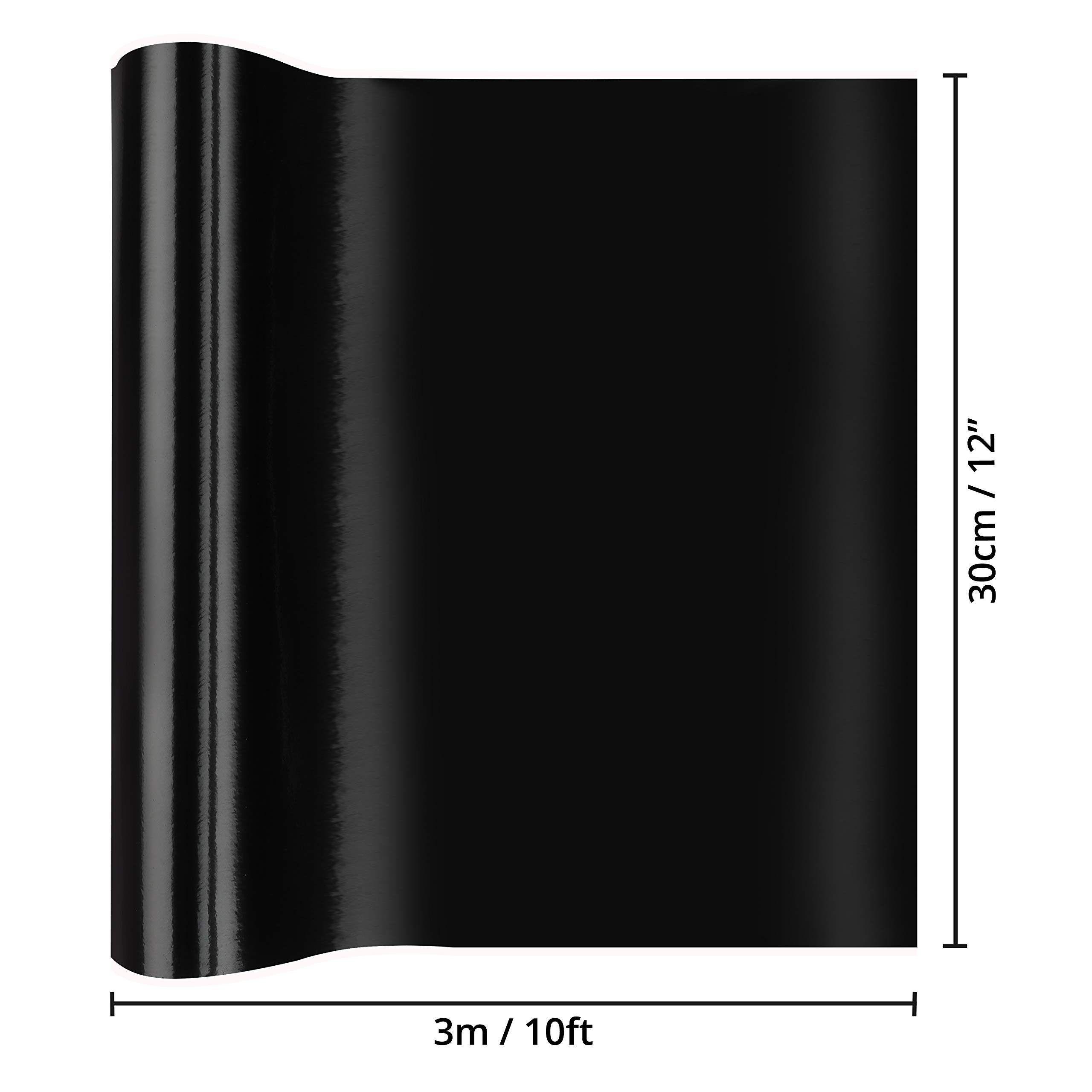 Belle Vous Schwarze Vinylfolie Pflegeset für Vinylfolie vielseitige (Schwarze Anwendungen - Rolle 30cmx3m Rolle 30cmx3m) 