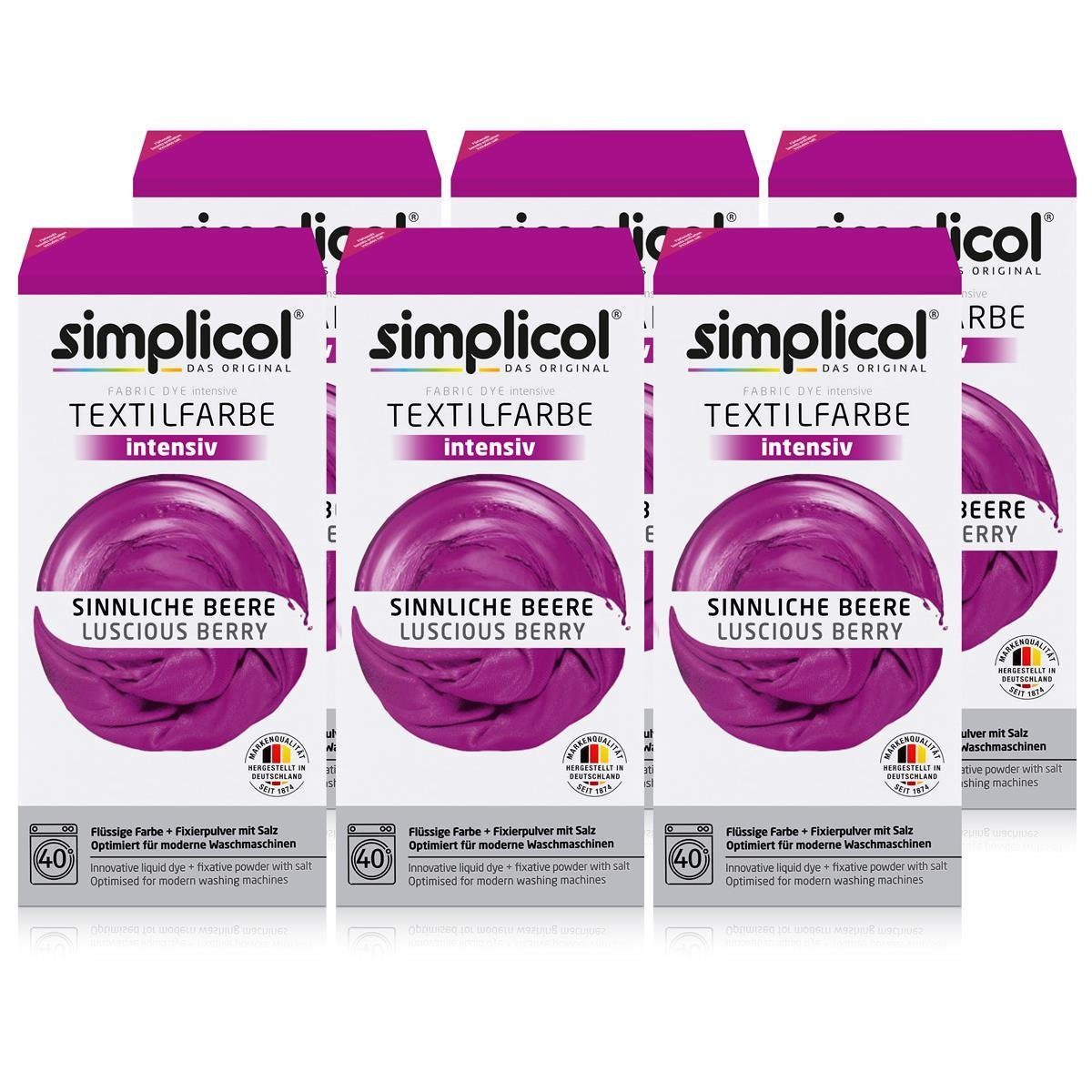 Textilfarbe Simplicol Textilfarbe intensiv Sinnliche-Beere - Einfaches Färben (6er