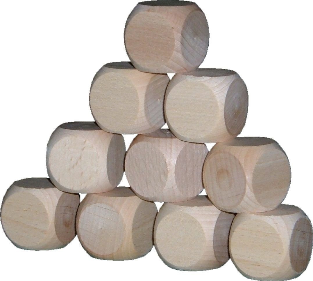 Erzgebirgische Holzspielwaren Ebert GmbH Holzspielzeug 10 Holzwürfel blanko 29er BxHxT 2,9x2,9x2,9cm NEU Holzbaukasten