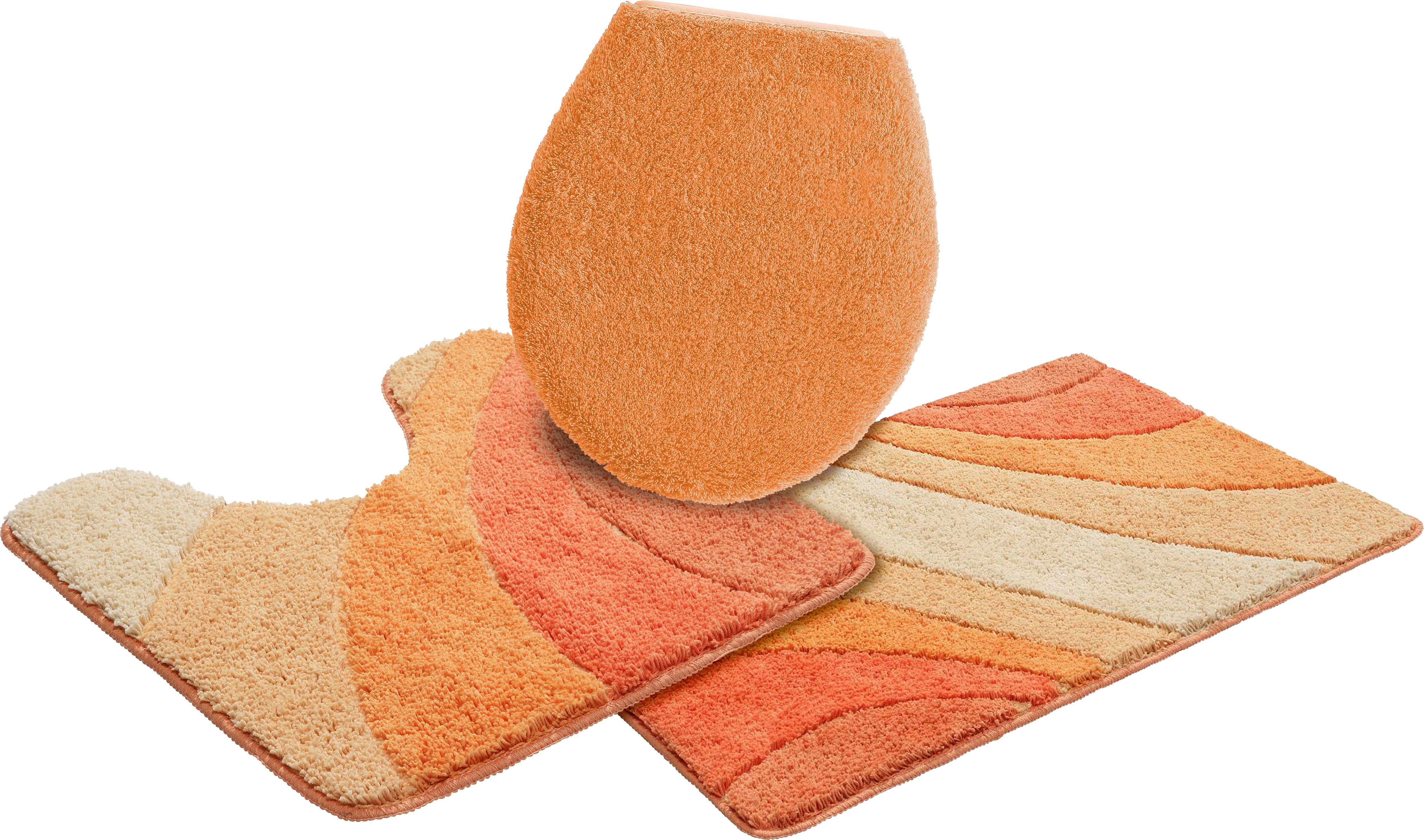 OTTO home Badematte Josie, Badvorleger, Badezimmer Teppich, Höhe 20 mm, rutschhemmend beschichtet, schnell trocknend, strapazierfähig, fußbodenheizungsgeeignet, Polyester, rechteckig, 3-tlg. Stand-WC Set, Badteppich, Badematten, rechteckig, rund & als 3-tlg. Set erhältlich