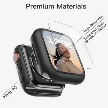 SmartUP Smartwatch-Hülle 2X Schutzhülle für Apple Watch 38mm Series 1/2/3 Case Displayschutz, 2 in 1 Design, Rundumschutz