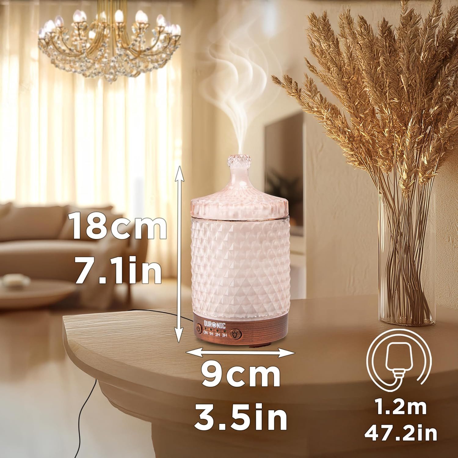Duronic Raumduft AD32 Aroma Diffuser mit 100 ml Wassertank, Diffusor für ätherische Öle