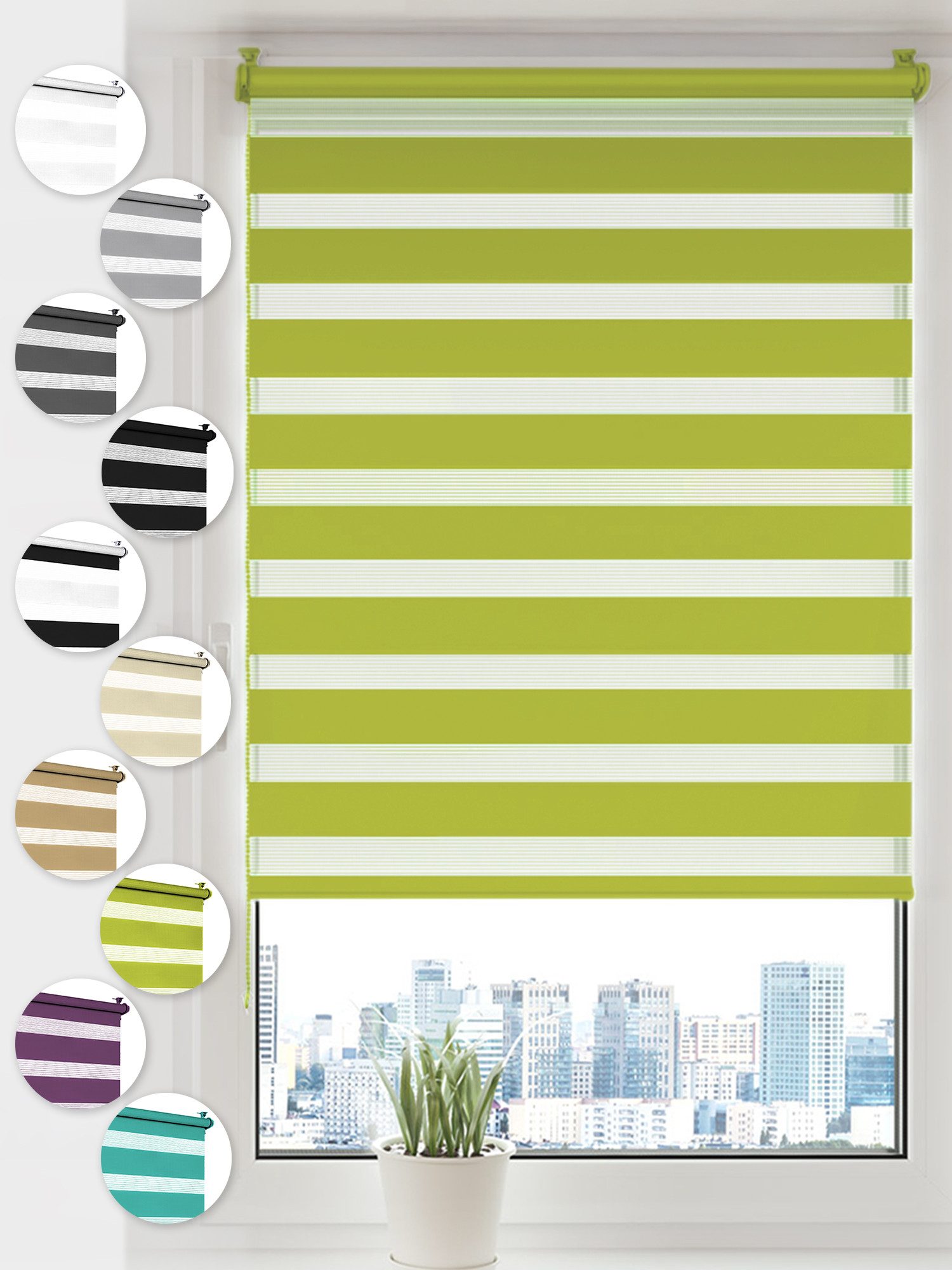 Doppelrollo Klemmfix ohne Bohren, Sonello, blickdicht, Klemmfix, 30cm x 100cm Olivgrün Easyfix Duo Rollo, Роллы für Fenster und Tür, Lichtschutz, Blickdicht, Jalousie freihängend mit Klemmträger, Seitenzugrollo, einfache Montage, in verschiedenen Farben und Größen