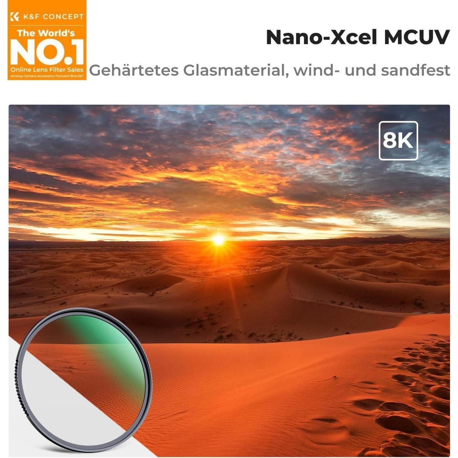 LuxusKollektion UV Filter 52mm 9H Schutz robust Wasserdicht Foto-UV-Filter
