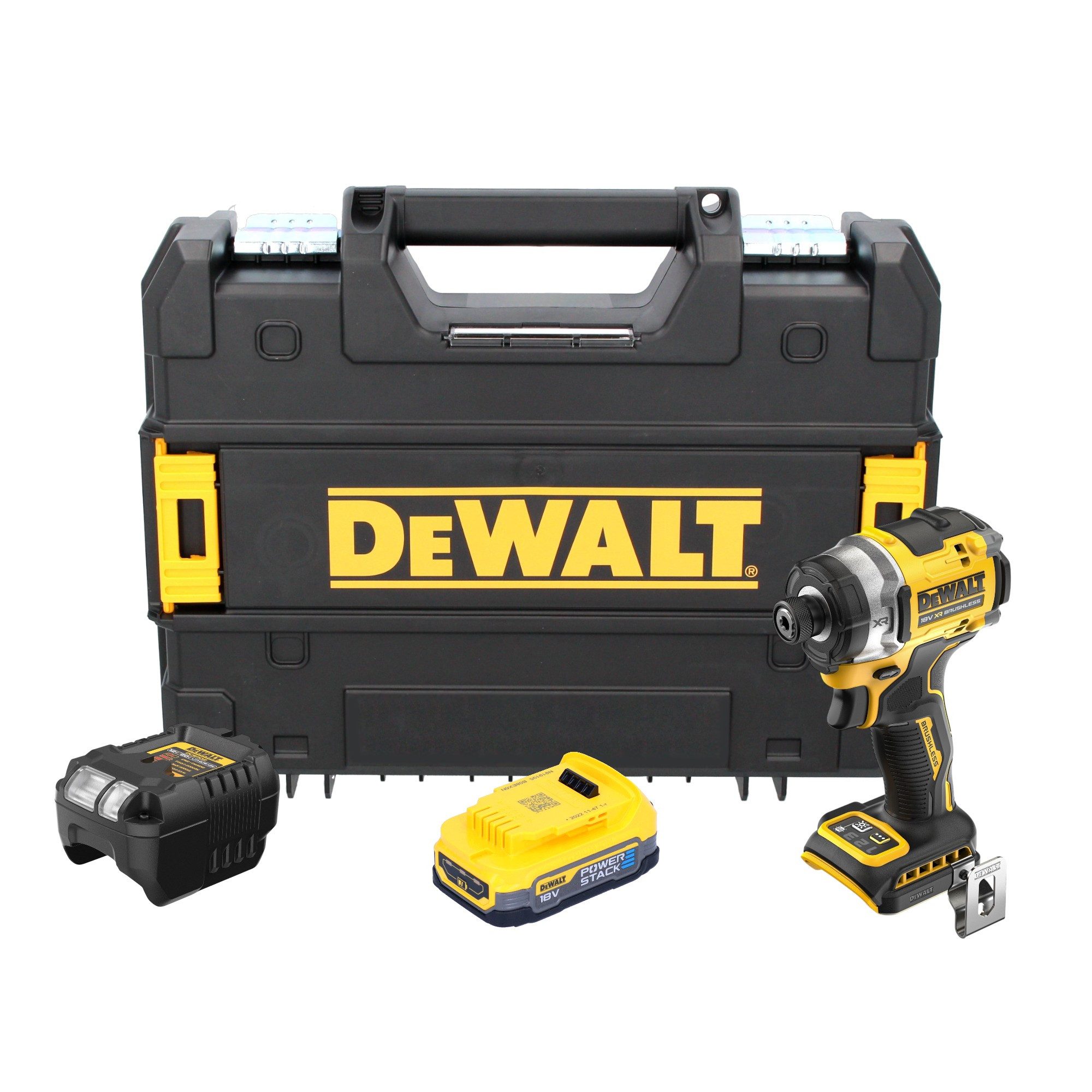 DeWalt Akku-Schlagschrauber DCF 860 E1T 18 V 282 Nm + 1x Powerstack Akku 1,7Ah + Ladegerät + TSTAK