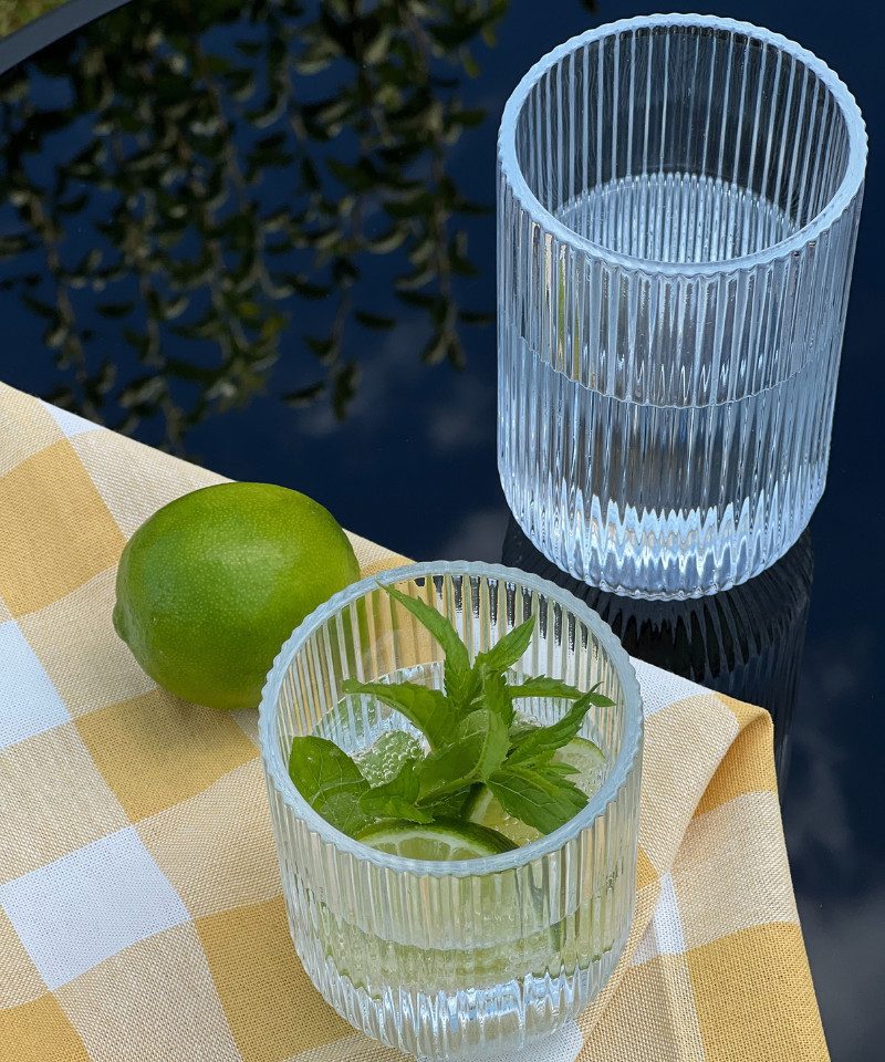 Zoha Gläser-Set Relief Crystal Glas Set - Latte Macchiato Tee Softdrink, 4-tlg., Glas, Hitzebeständig - verschiedene Größen – Bild 5 von 5
