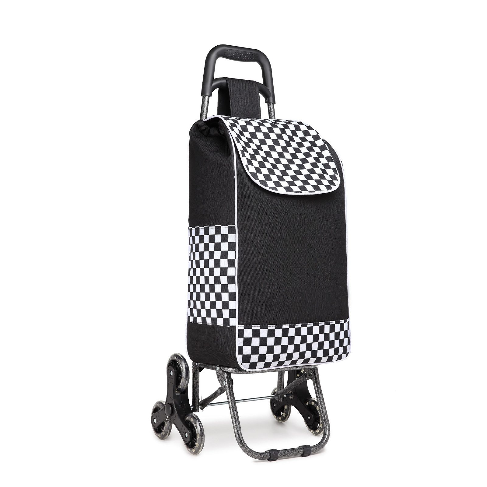 KONO Handgepäck-Trolley Klappbar Einkaufswagen Stabiler 2 in 1 Treppensteigwagen