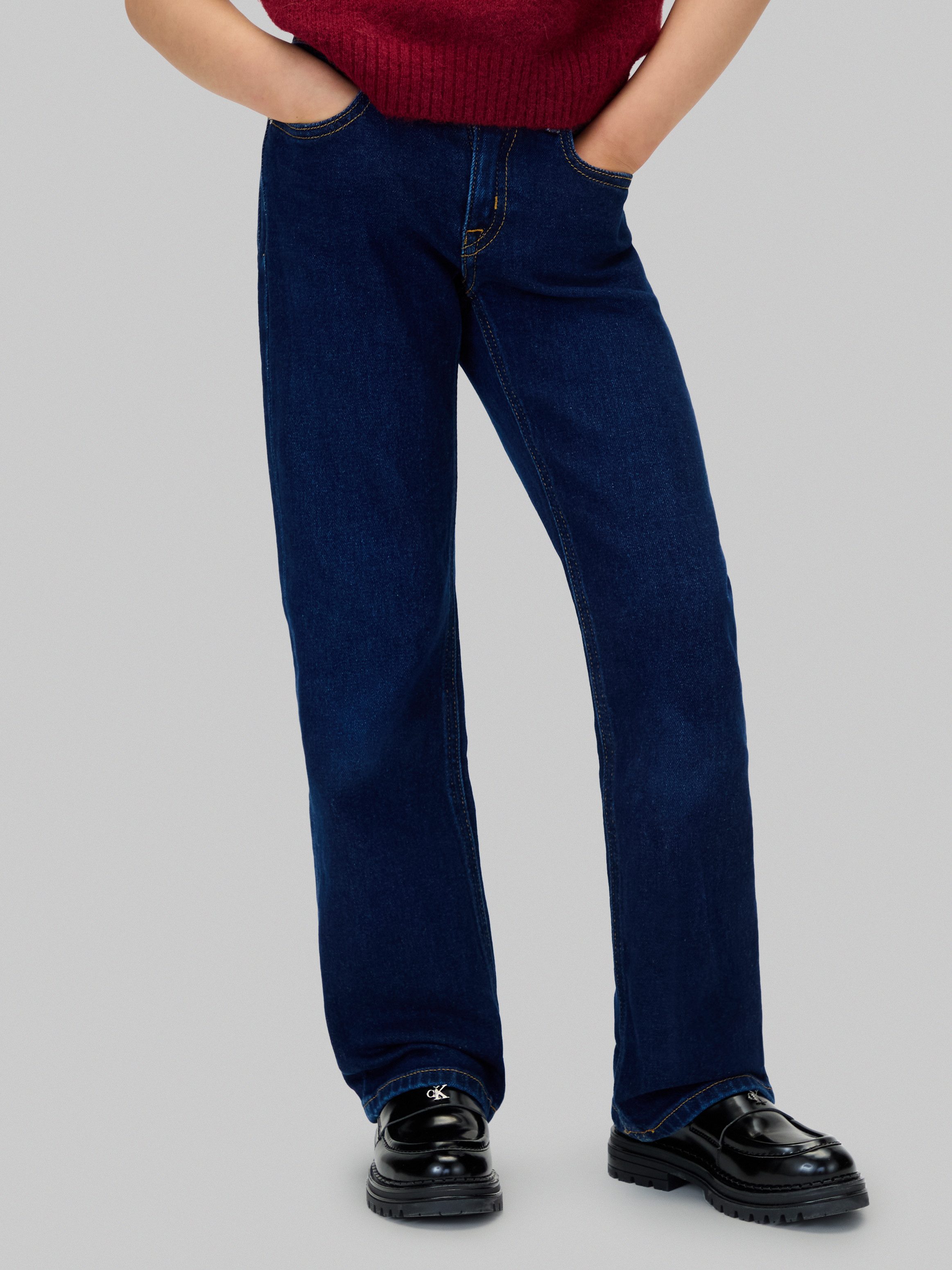 Calvin Klein Jeans Straight-Jeans MR STRAIGHT für Kinder bis 16 Jahre, mit Logo-Patch am Bund
