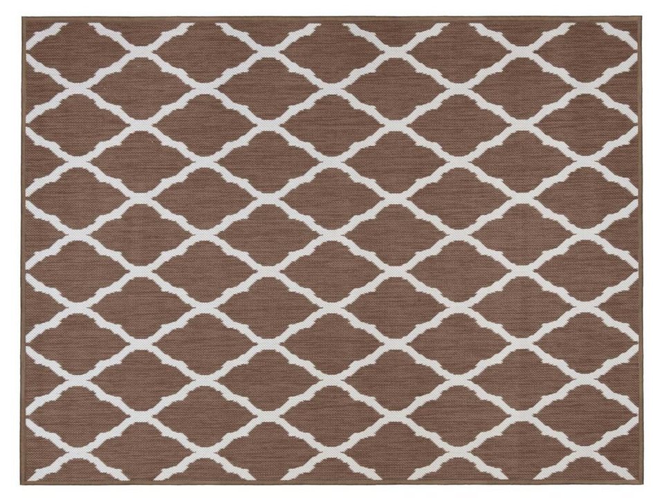 Outdoorteppich Outdoorteppich REVERSO - Round Rhombus - Braun,  Primaflor-Ideen in Textil, Rechteckig, Höhe: 5 mm