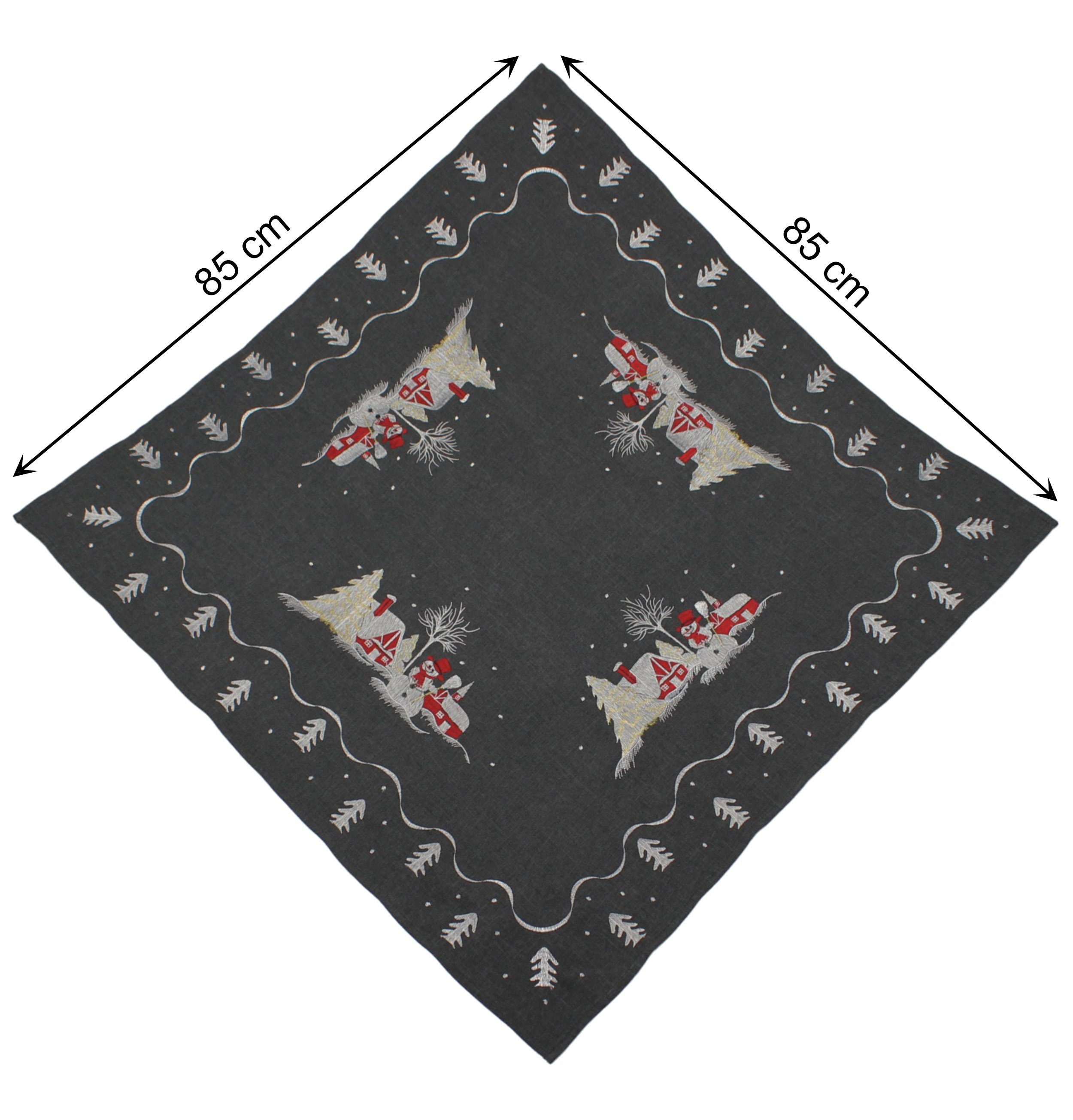 Haus und Deko Tischdecke Tischdecke Weihnachten 85x85 cm Leinenoptik Tischdecken Advent (1-tlg)