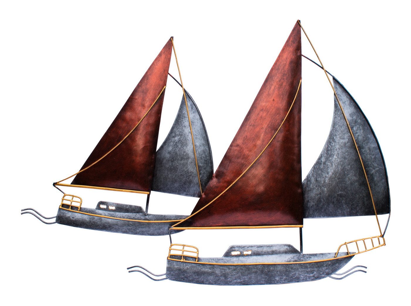 Kaufhaus le petit Wanddekoobjekt Wanddeko Schiff Metall Segelboot Boot Mari günstig online kaufen