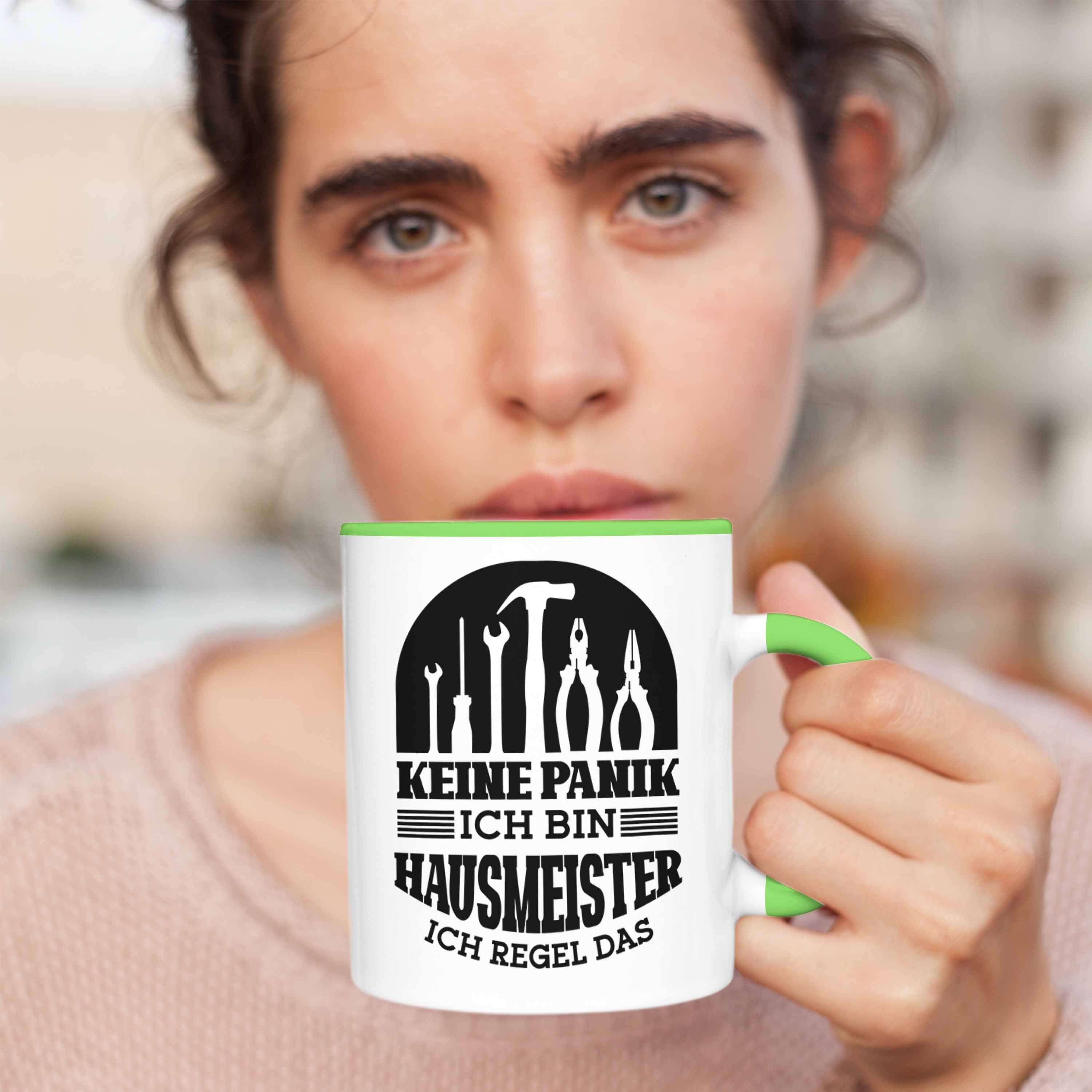 Geschenk Lustiger Trendation Geschenkidee Spruch für Grün Tasse Hausmeister Tasse Hausmeiste