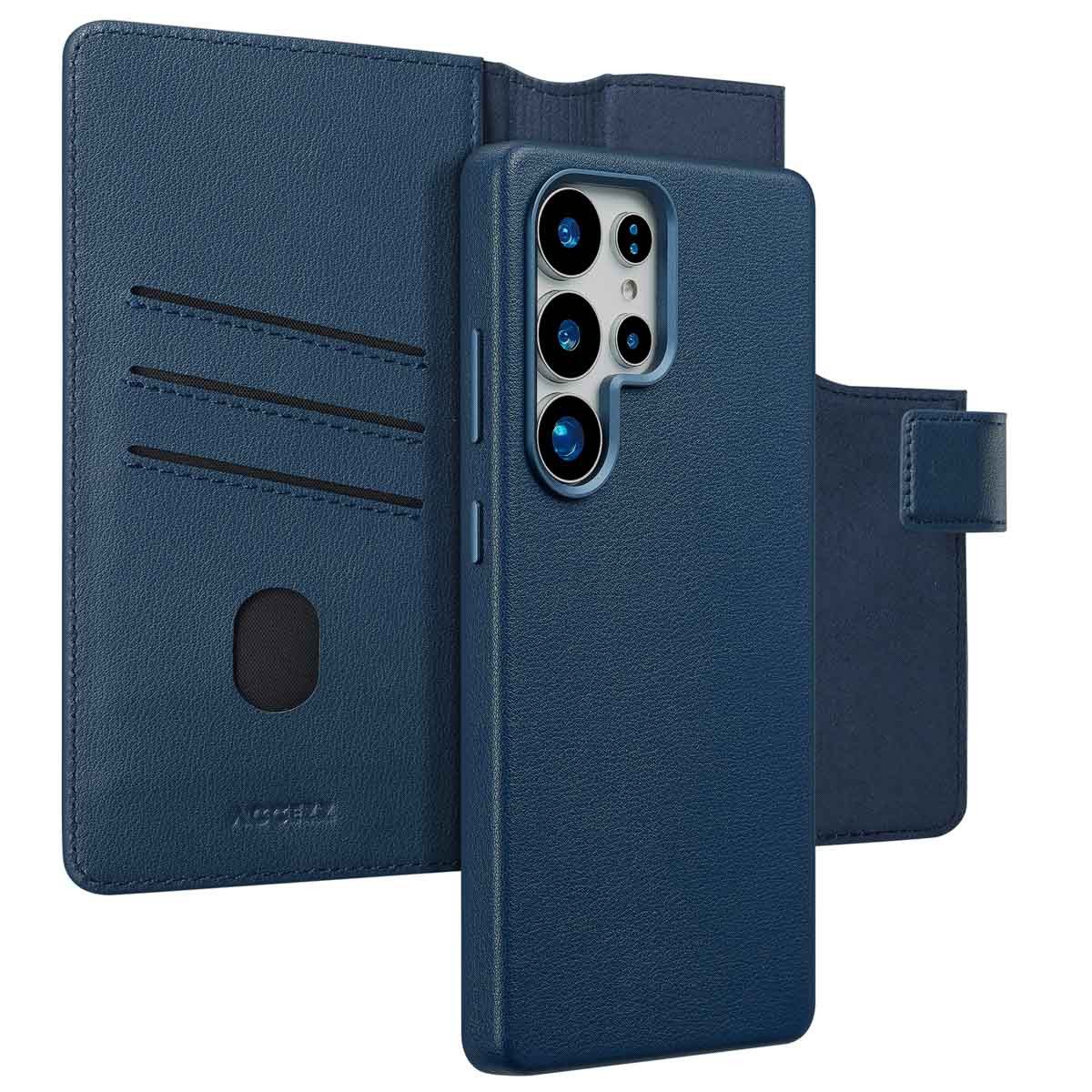 Accezz Smartphone-Mappe Accezz 2-in-1 Klapphülle aus Leder mit MagSafe Samsung Galaxy S25 Ultr