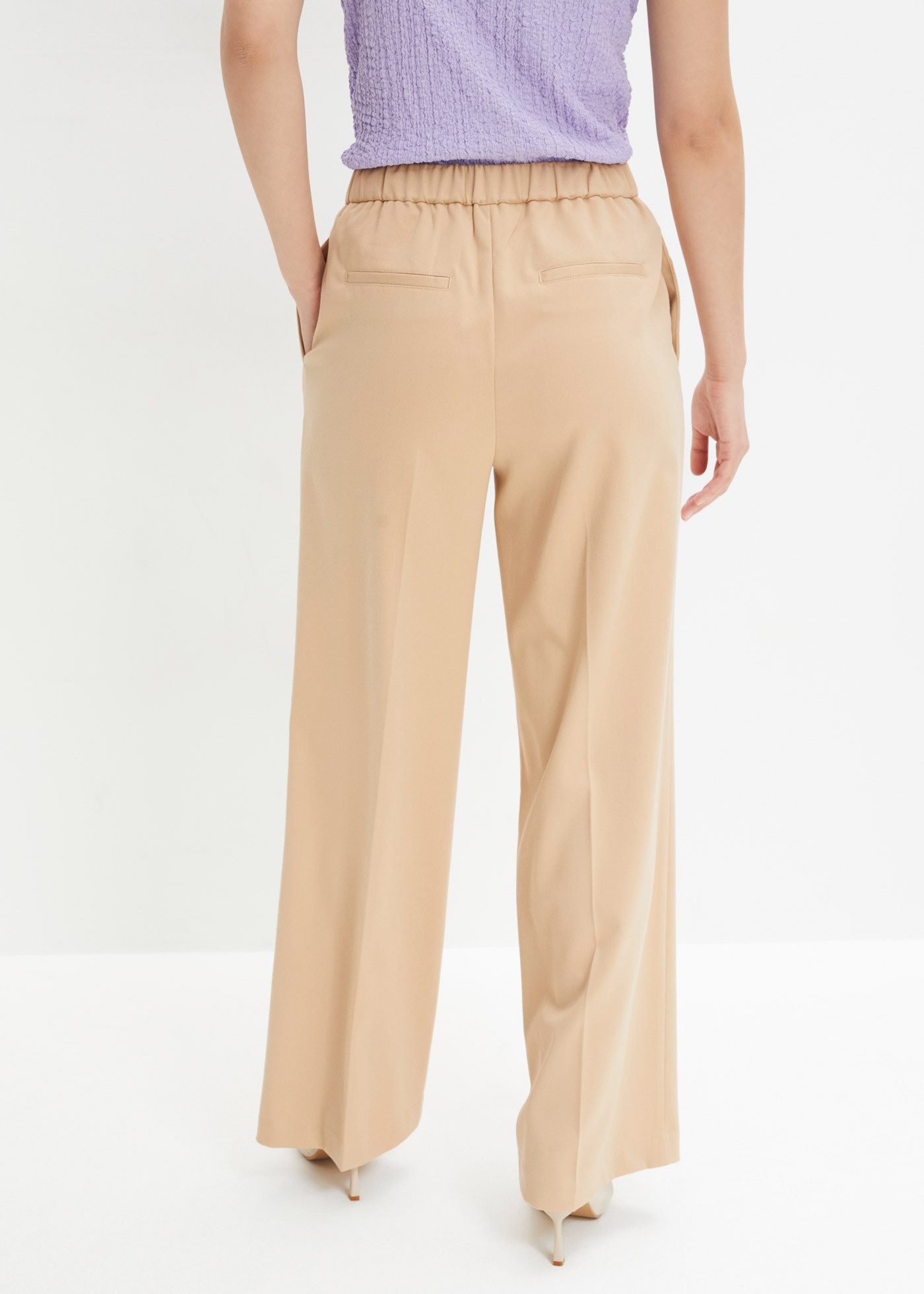 bonprix Bundfaltenhose aus Polyester, Viskose und Elasthan, Loose Fit, festlicher Stil