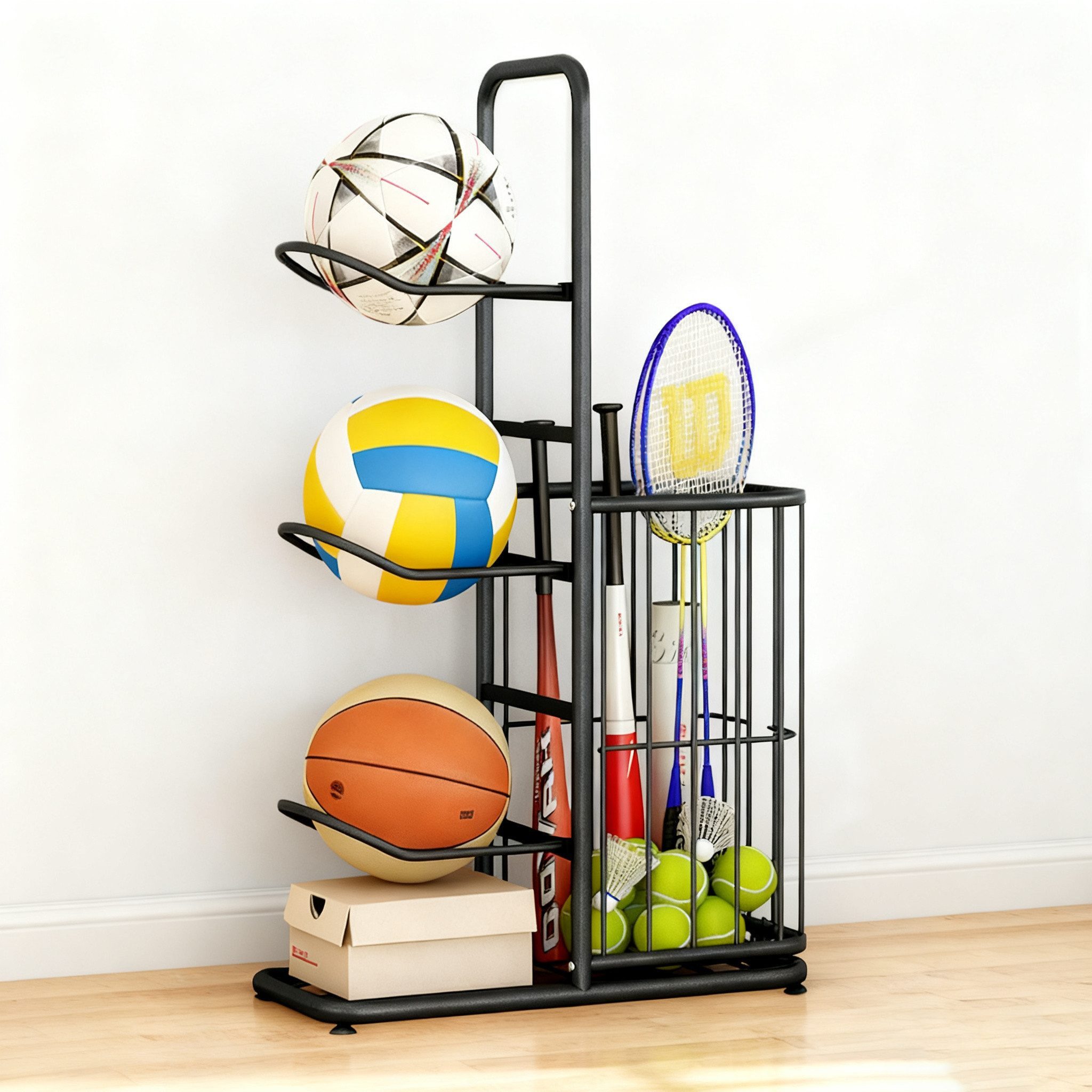 BlingBin Sportgeräte-Regalwagen Ball Aufbewahrung Ballständer Organizer Für günstig online kaufen