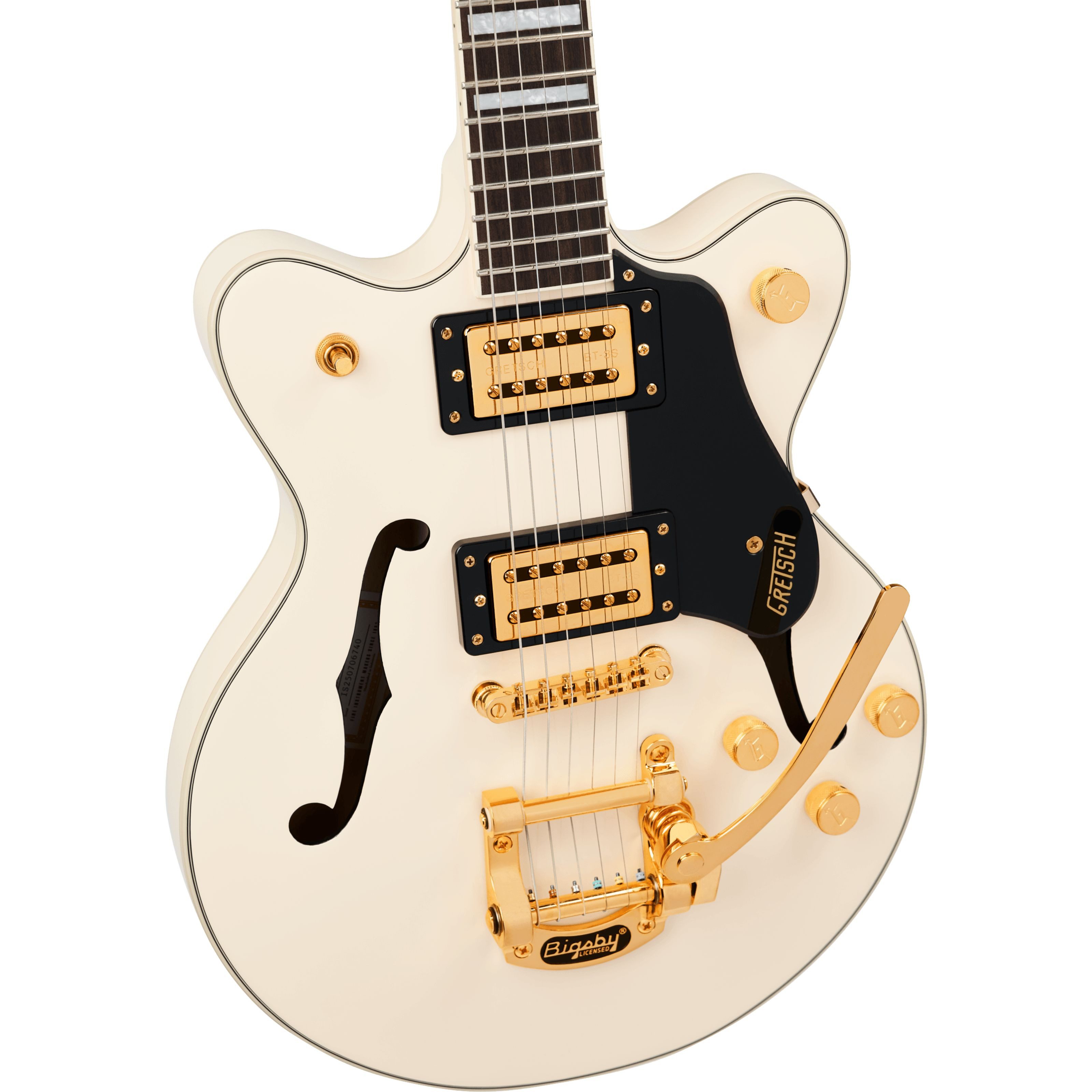 Gretsch Halbakustik-Gitarre, Halb-Akustik Gitarren, Semi Hollow-Modelle, G2655TG Streamliner Center Block Jr Double Cut Bigsby Vintage White