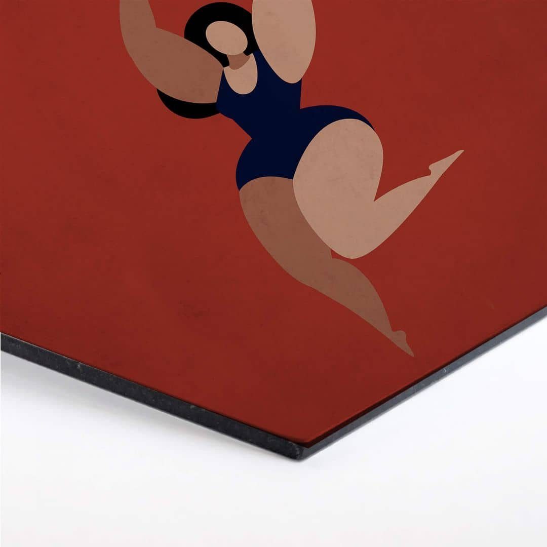 Tanz Dame Gemälde Metalloptik, K&L Wohnzimmer Bilder abstrakte Yoga Wall Wellness modern Retro Wandschild Art