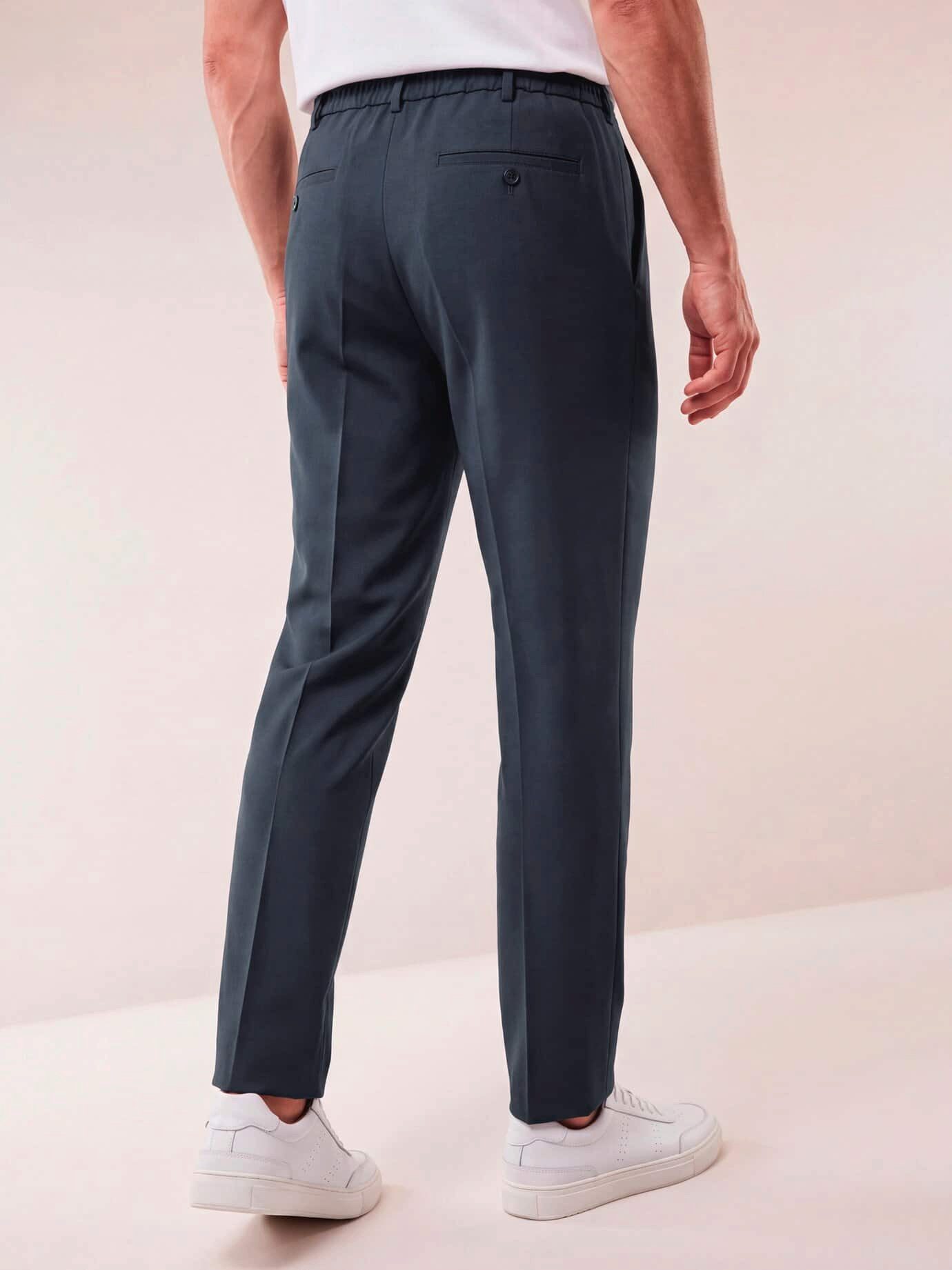 Walbusch Anzughose Herren Bügelfreie Hose mit Bundfalte Comfort Fit Knitterfrei, bi‑elastisch mit dehnbarem Comfort‑Bund, Steinnussknöpfe – Bild 3 von 4