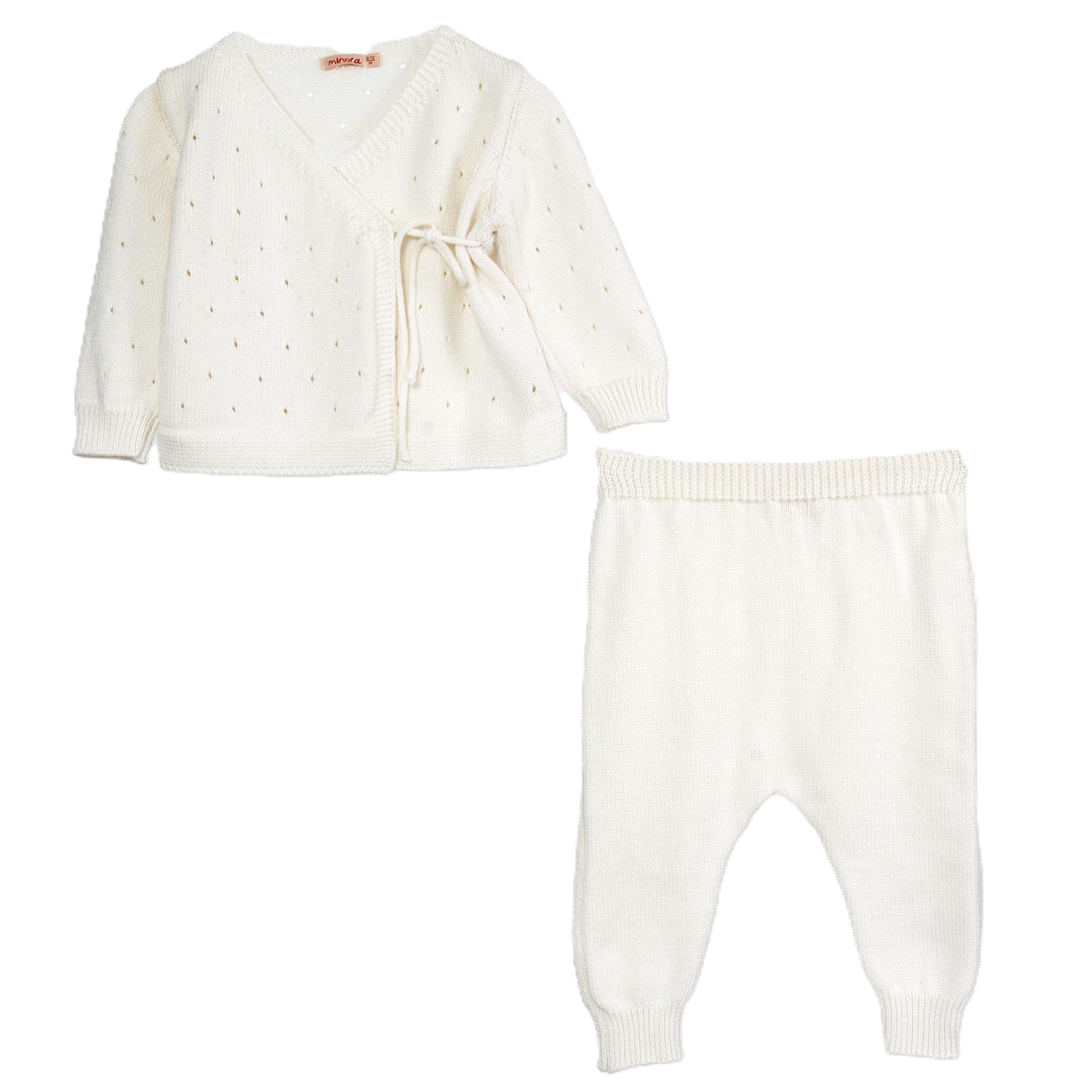 Minora Strickkleid Minora Baby Kleidungs Double-Set- Hose und Pullover