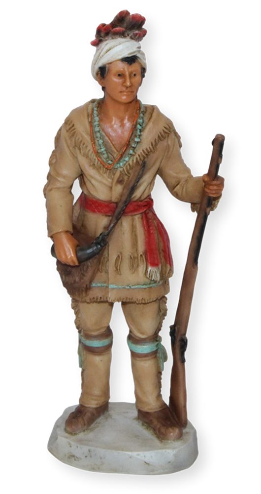Castagna Hand stehend cm Gewehr und American Dekofigur mit Tasche Häuptling 17 Tahchee Figur Native H in