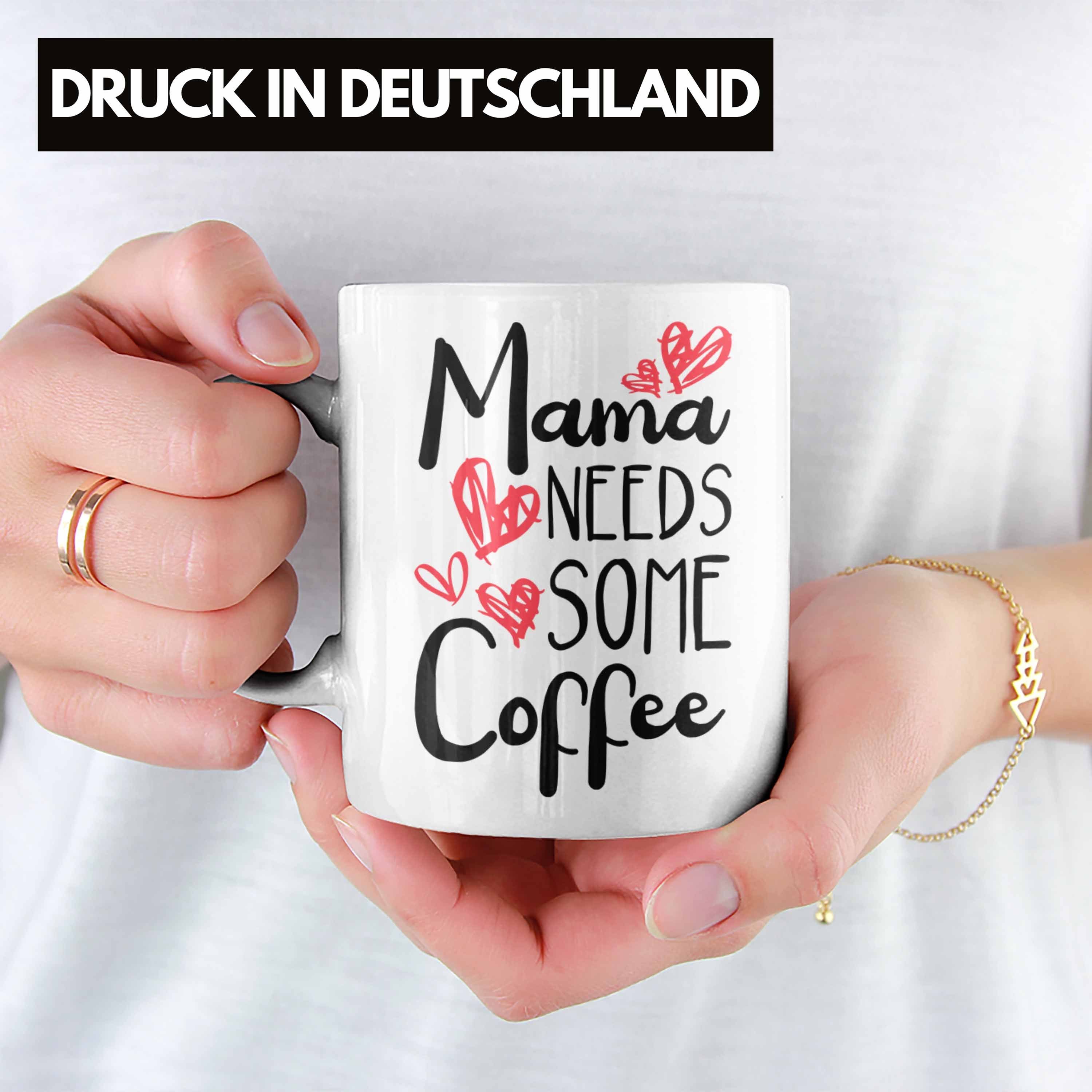 Trendation Weiss mit Spruch - Kaffeetasse Tasse Geschenk Muttertag Sohn Tasse von Mama Kaffeeliebhaber Tochter Spruch Trendation Mutter