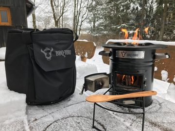 BBQ-Toro Feuerstelle Raketenofen RAKETE #2, Edelstahl Rocket Stove