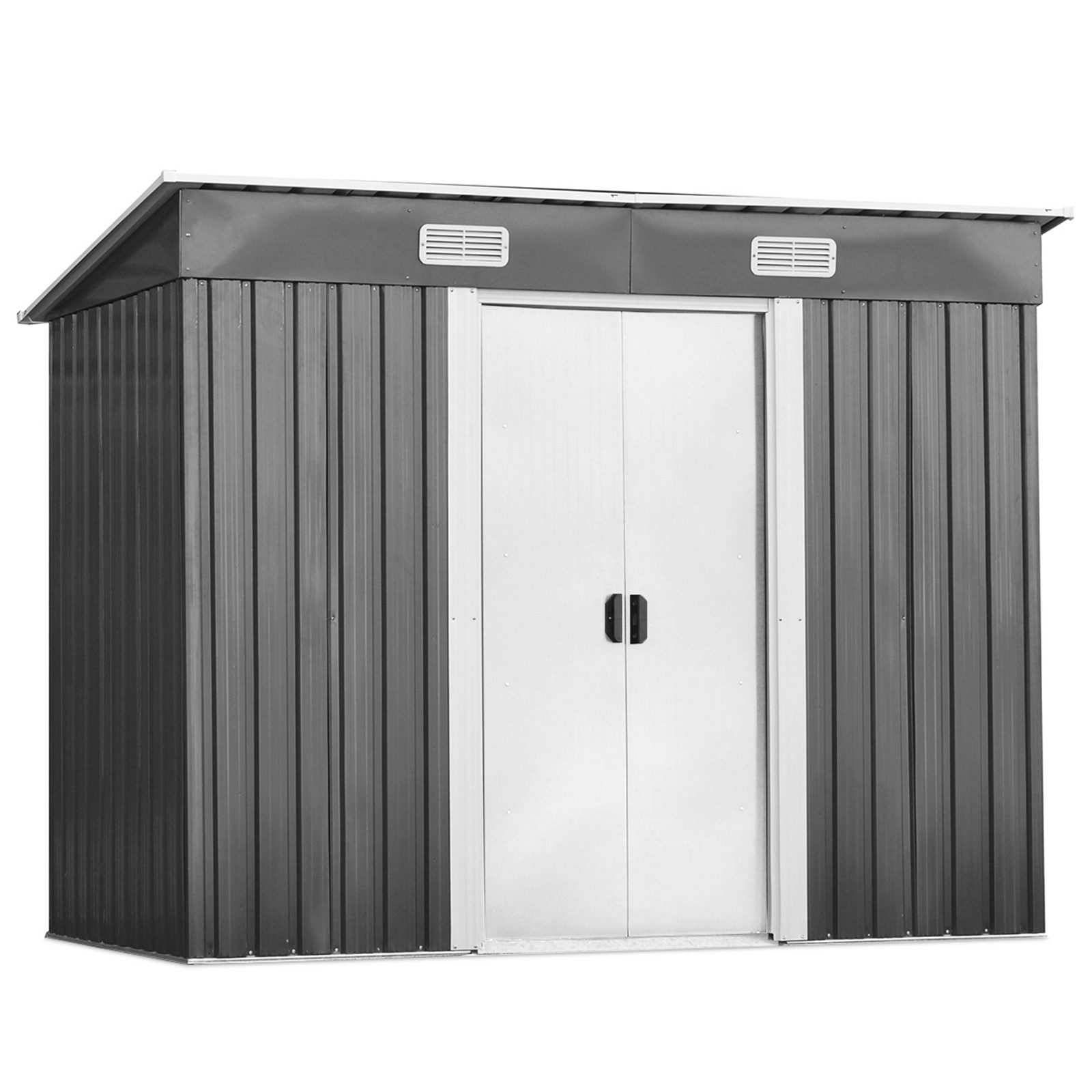 COSTWAY Gerätehaus, BxT: 238x131 cm, mit 2 Schiebetüren & Pultdach, 238 x 1 günstig online kaufen