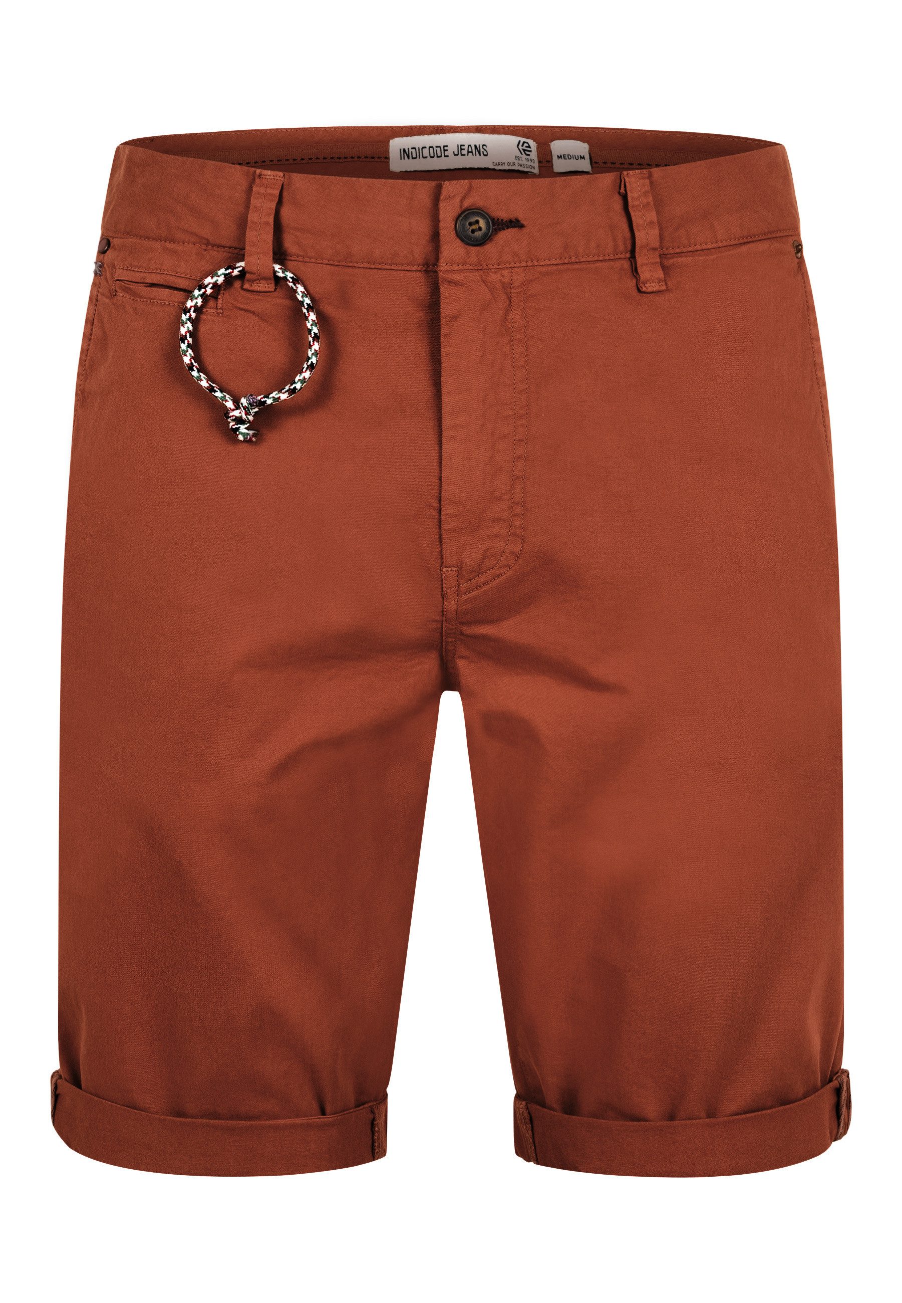 Indicode Chinoshorts Herren INCanvo Chino Shorts Herrenshorts mit dekorativer Rope-Schlaufe als Blickfang