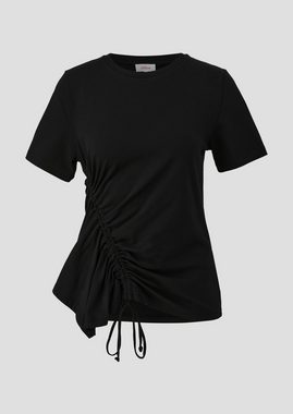 s.Oliver Kurzarmshirt T-Shirt mit Raffungs- und Bindedetails