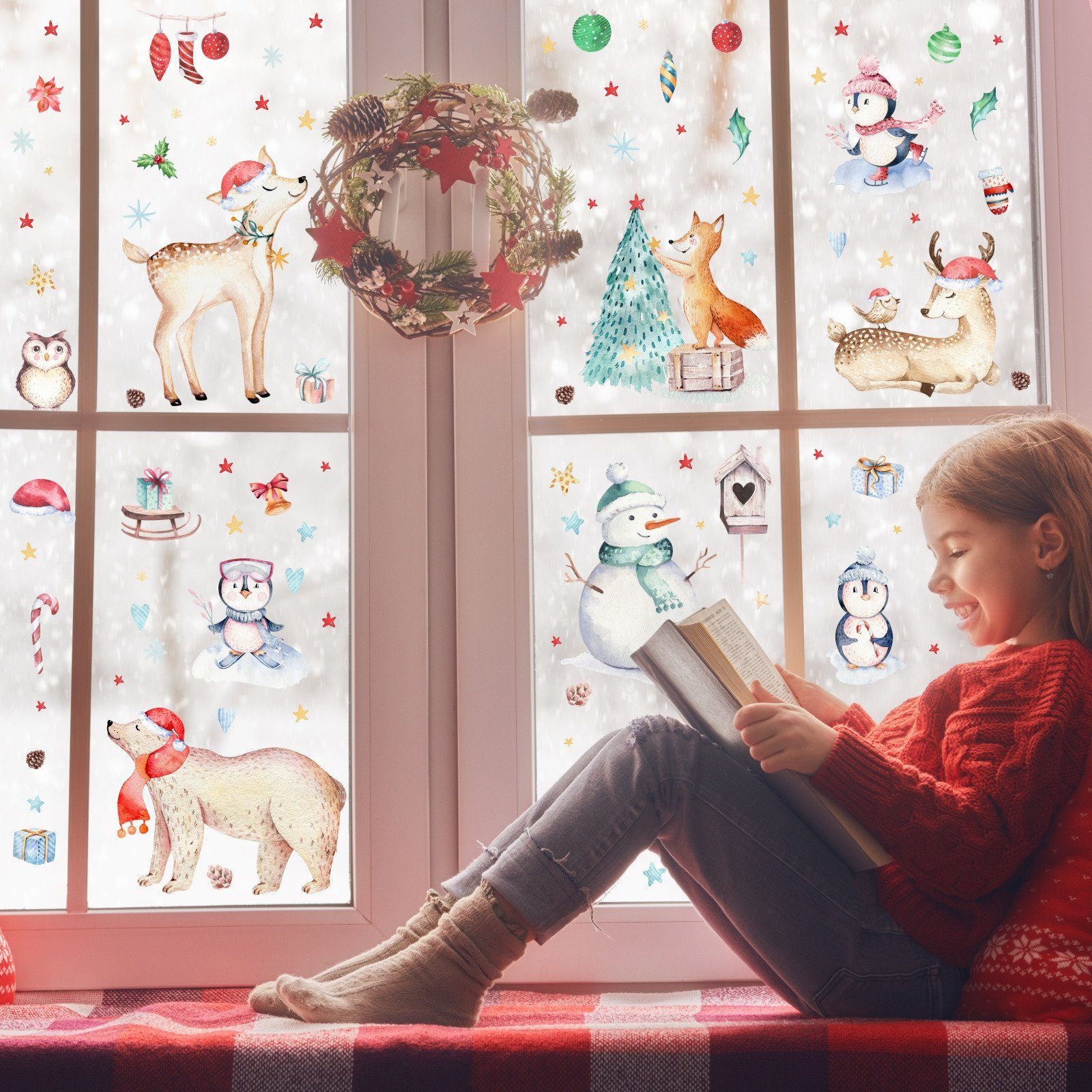 Fensterbild selbstklebend Fensterbilder nikima Weihnachten