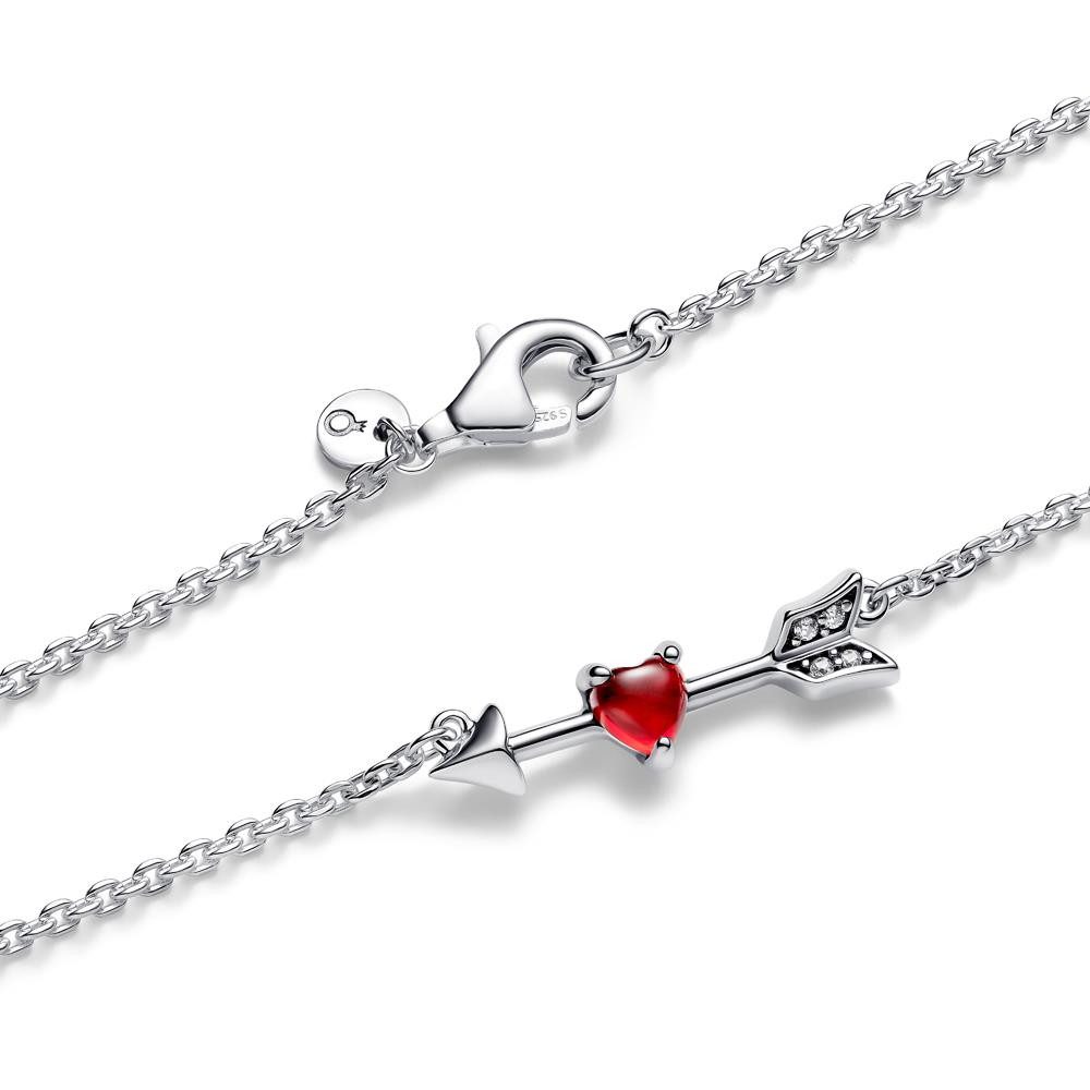 Pandora Kette mit Anhänger Pfeilkette für Damen mit Herz, Moments, 925er Silber von PANDORA