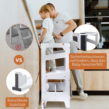 Dripex Stehhilfe Lernturm für Baby Kindertisch Tritthocker mit Tafel