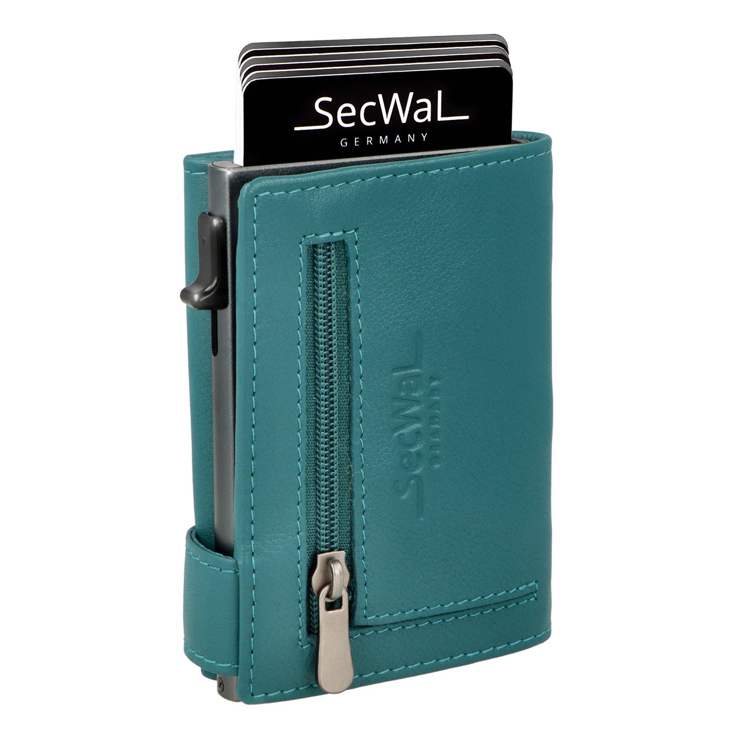 SecWal Geldbörse, Kartenetui mit Münzfach Reißverschluß, Slim Wallet, RFID Schutz, Geldbeutel klein, für Herren und Damen