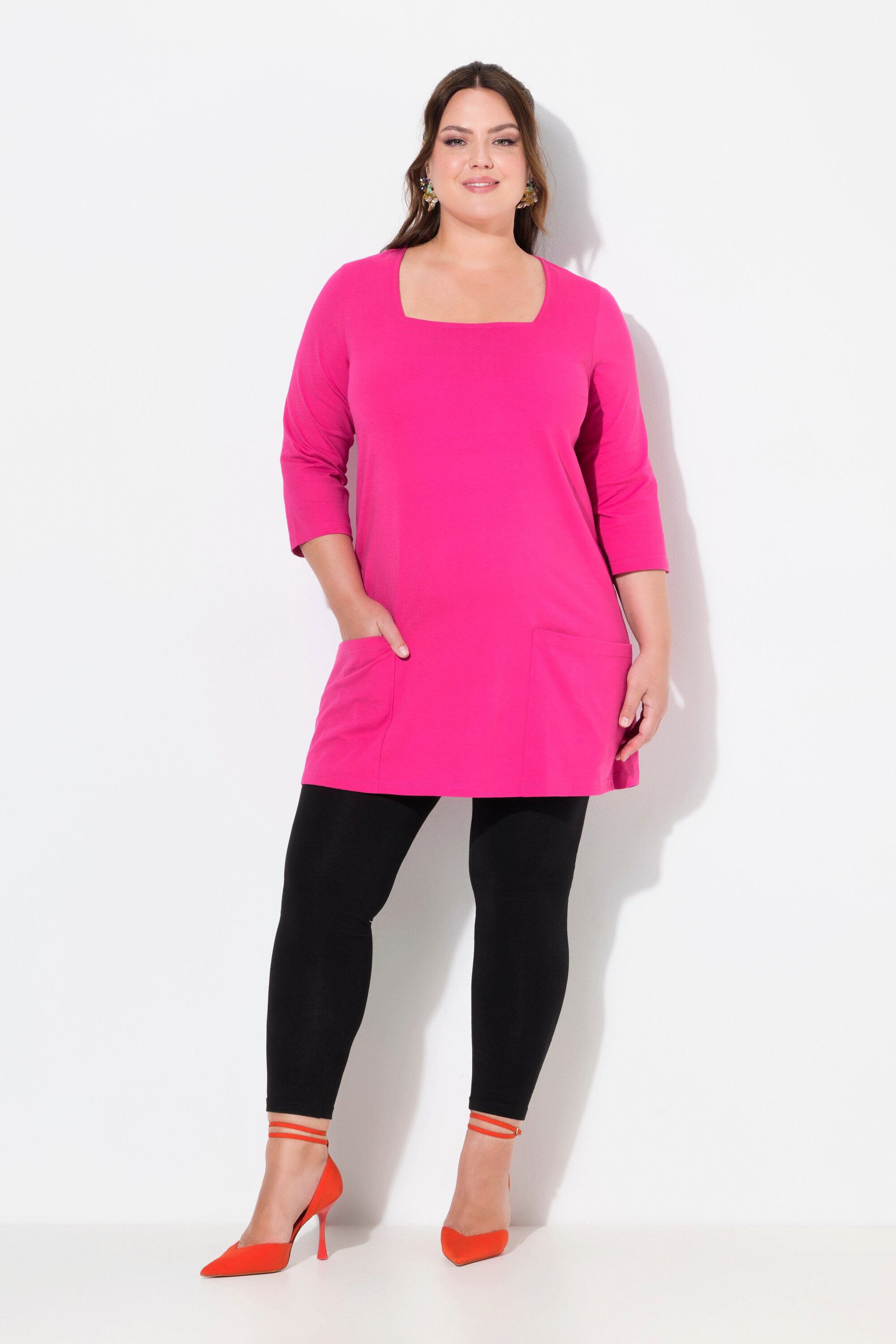 Ulla Popken Longshirt Longshirt Taschen A-Linie günstig online kaufen
