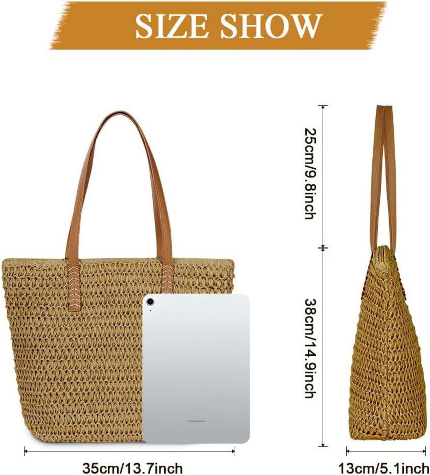 LuxusKollektion Strandtasche Strohtasche Strandtasche Damen Stroh günstig online kaufen