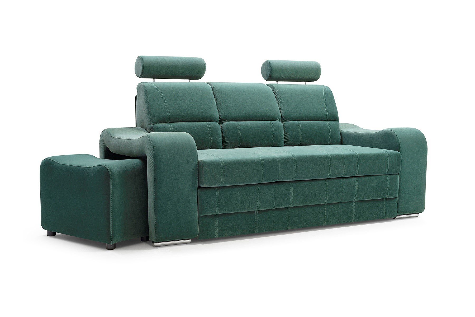 Venus Grün 3-Sitzer Funktionales mit Hocker Siblo Sofa