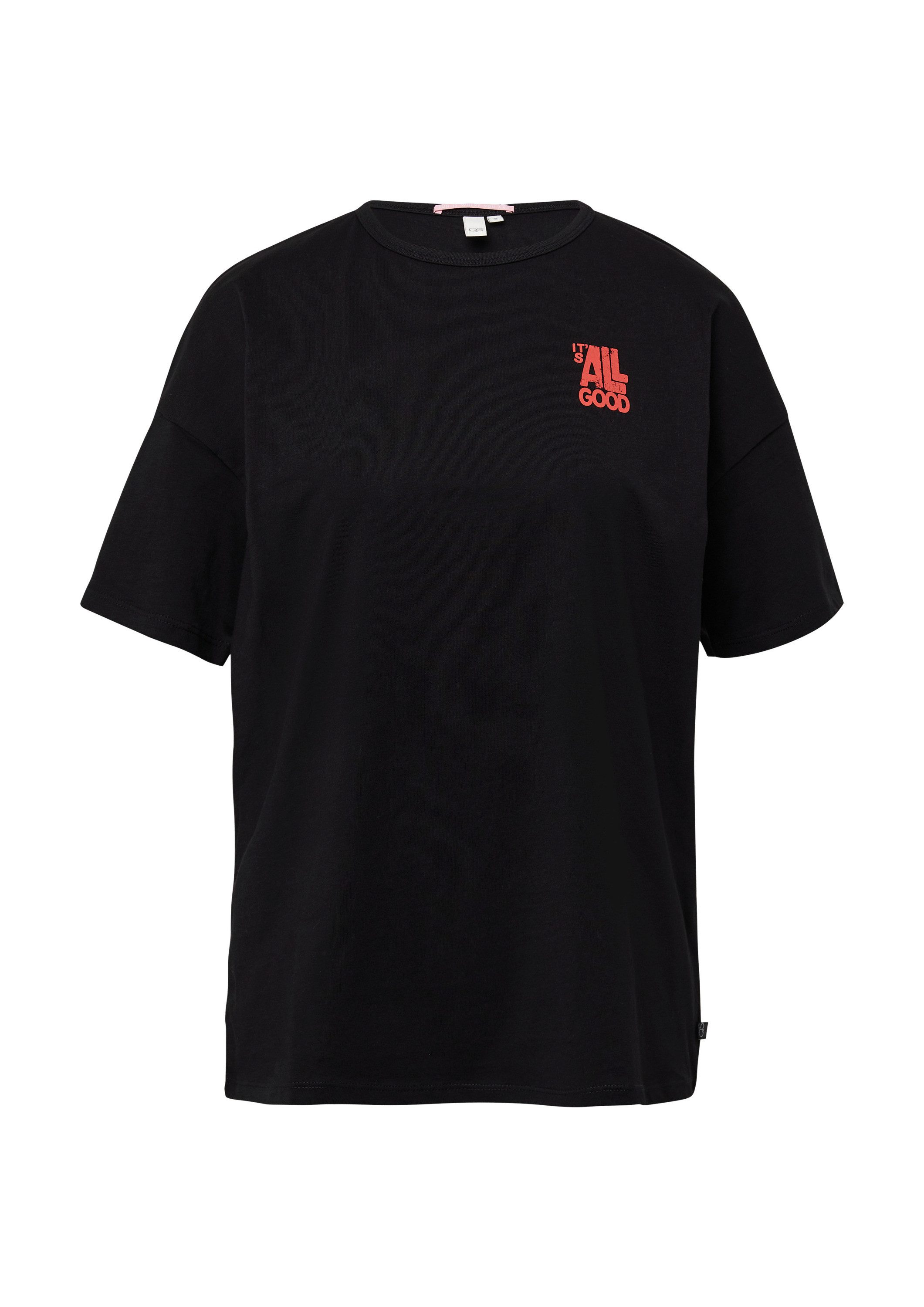 QS Kurzarmshirt T-Shirt Boyfriend-Shirt mit Front- und Backprint günstig online kaufen