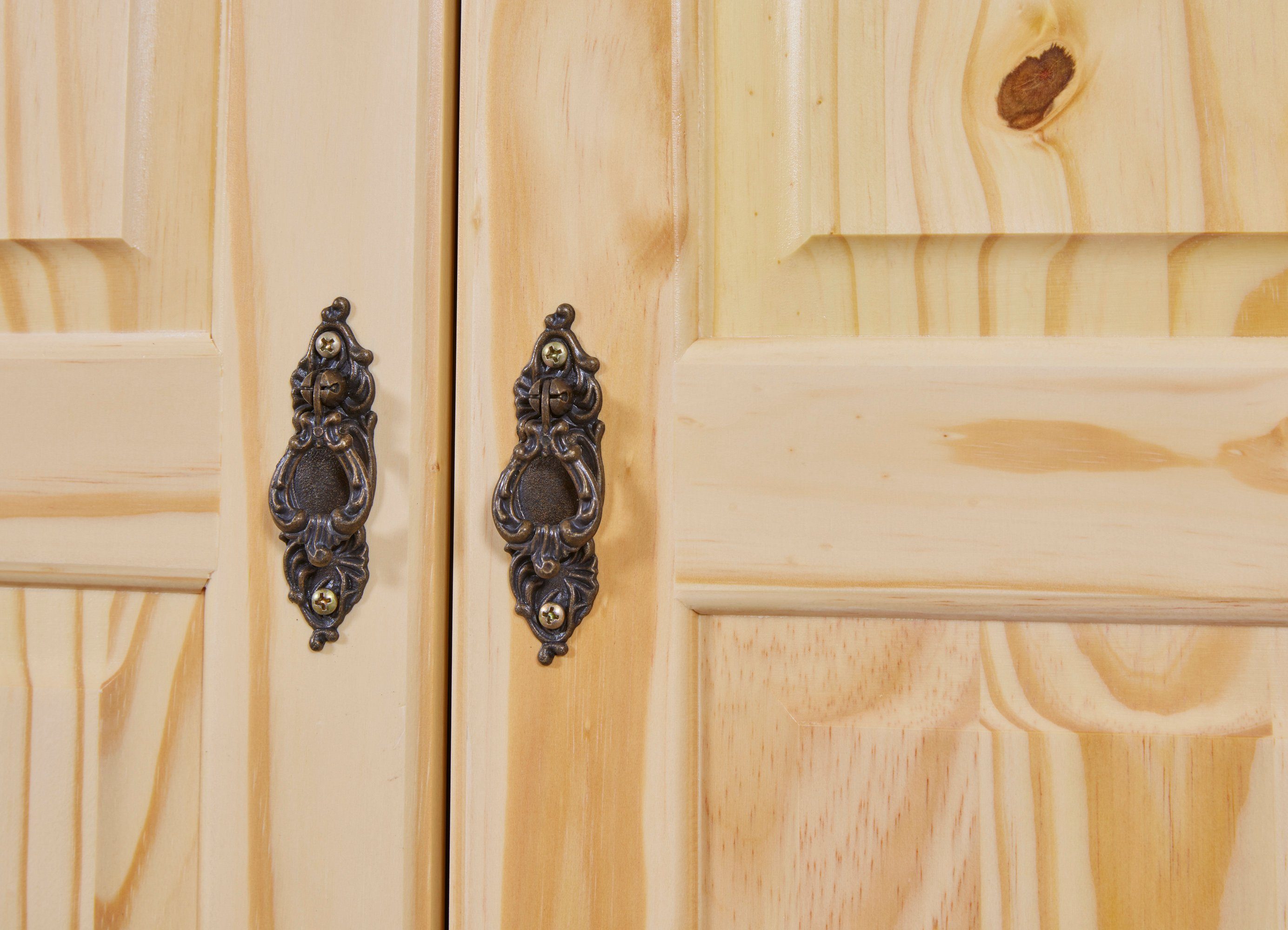 aus Inter Fächer, Massivholz, natur 2 Kleiderschrank Link Genf Türen, 5 Kleiderstange, lackiert