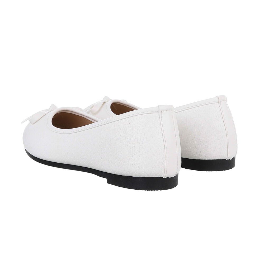 Ital-Design Damen Freizeit Ballerina (85894014) Blockabsatz Klassische Ballerinas in Weiß