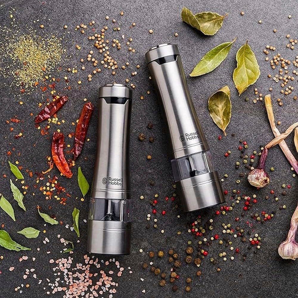 RUSSELL HOBBS Salz-/Pfeffermühle 23460-56, Classics elektrisch, Keramikmahlwerk für getrocknete Gewürze & Kräuter