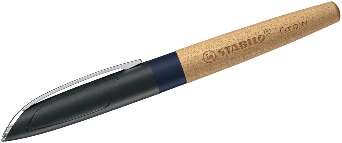 STABILO Füllhalter Schulfüller Grow M blaubeerblau/Buche (3 Stück)