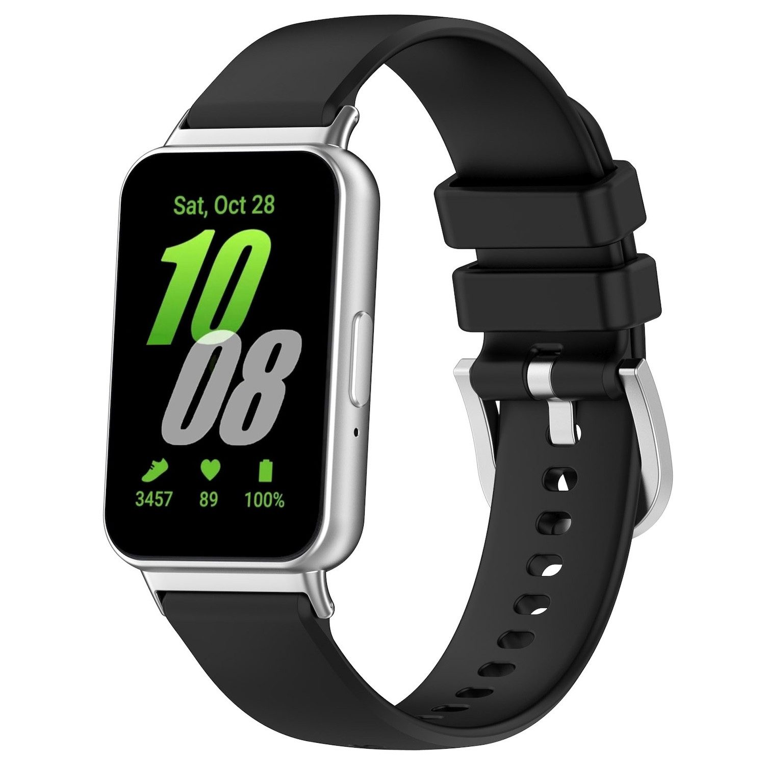 Wigento Smartwatch-Armband Für Samsung Galaxy Fit 3 hochwertiges Design Sil günstig online kaufen
