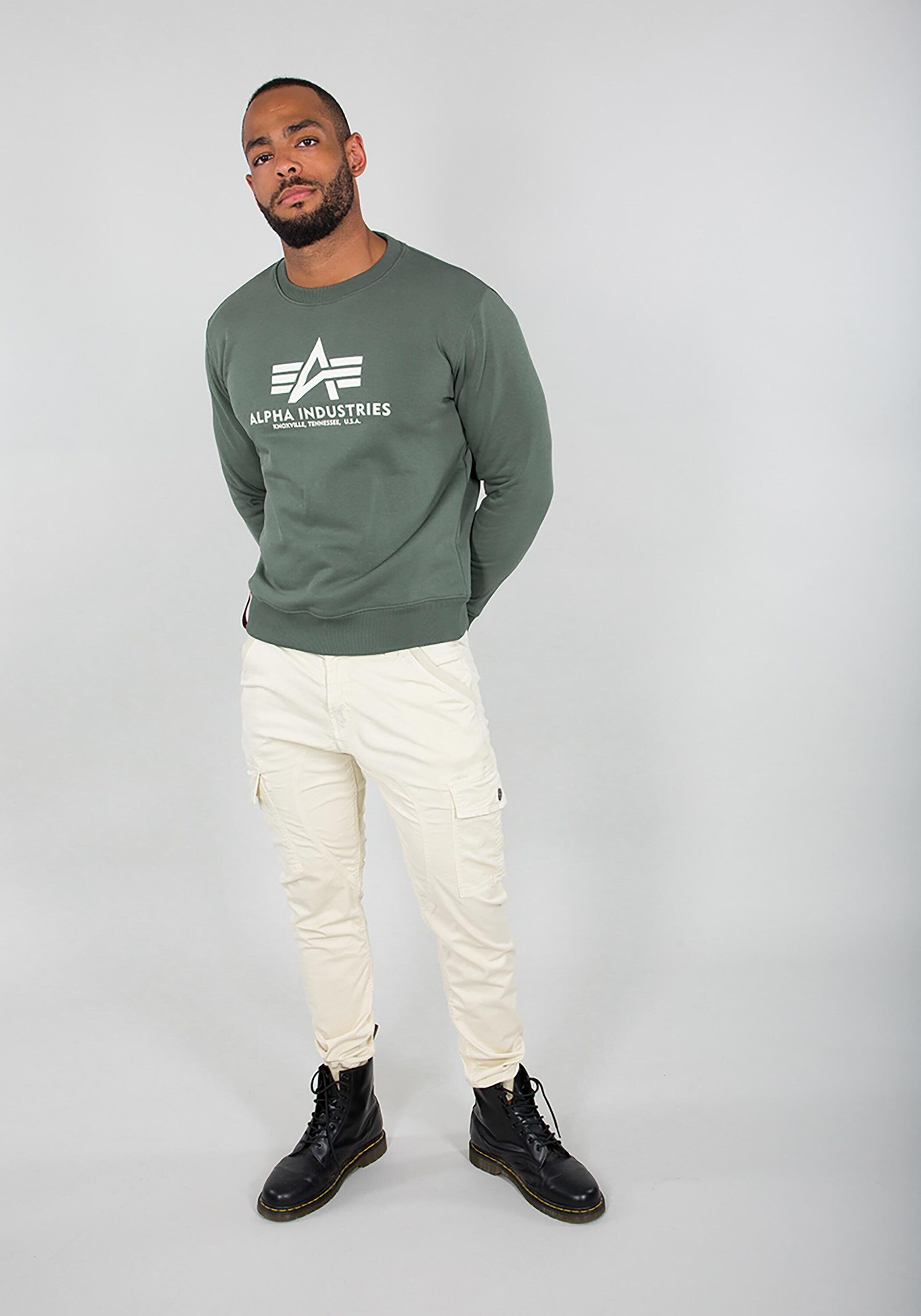 Industries Alpha Sweater green - Men vintage Sweatshirts Alpha Sweater Industries Basic