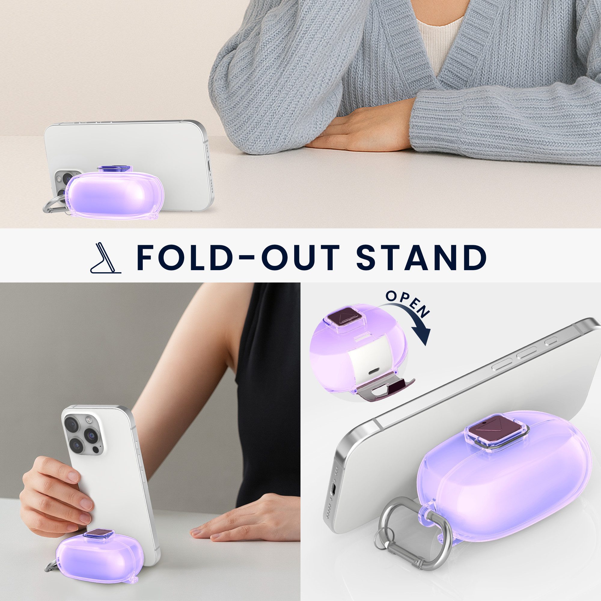 kwmobile Kopfhörer-Schutzhülle Kopfhörer Case fürBose Ultra Open Earbuds Hülle, Headphones TPU Cover mit Standfunktion und Sicherheitsverschluss