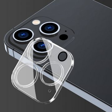 Protectorking Schutzfolie 1x Kamera 9H Panzerhartglas für iPhone 14 Pro 3D KLAR ECHTES TEMPERED, (1-Stück), Kameraschutzglas, Schutzglas Echtglas Tempered 9H Panzerglas 3D-KLAR