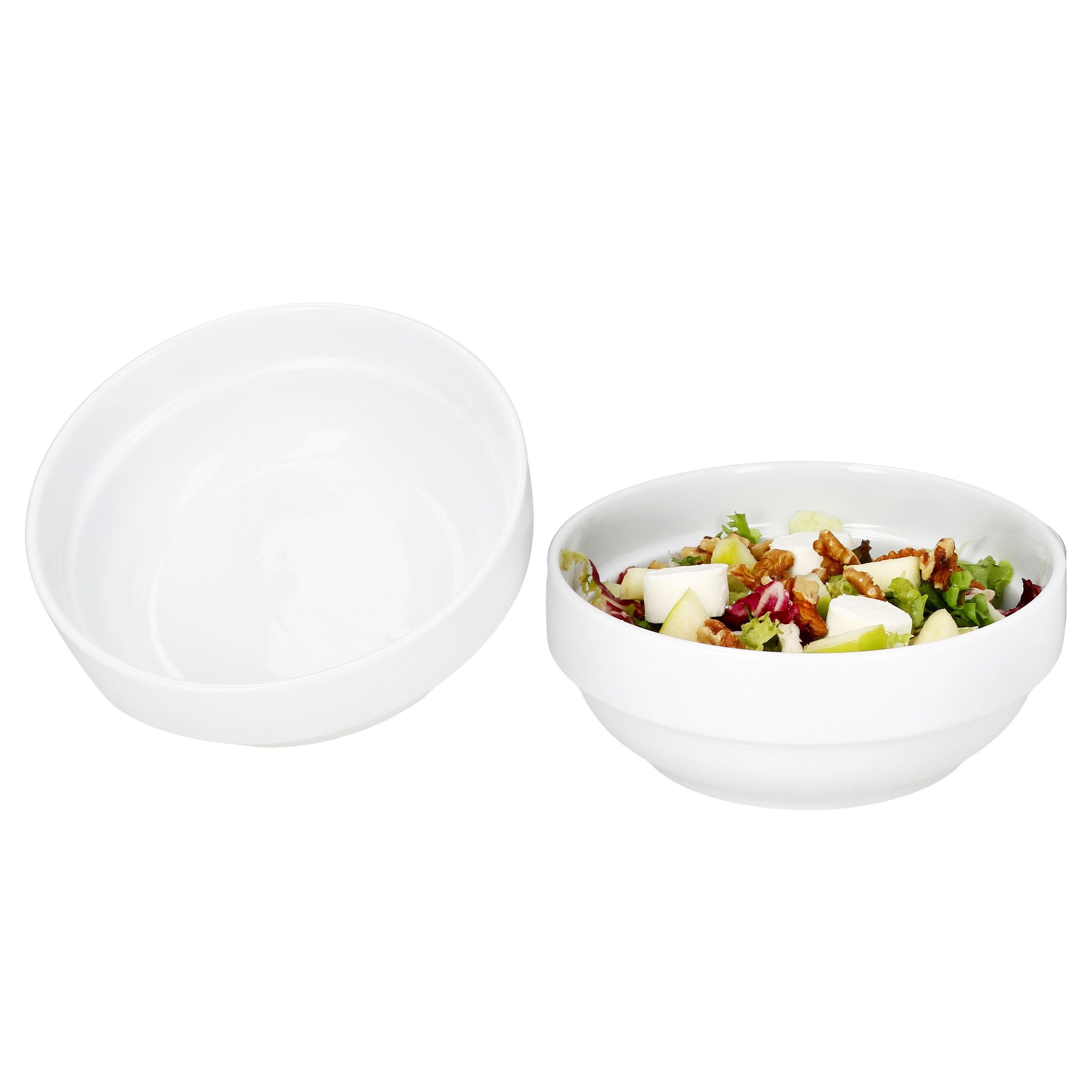 Servierschale 2er Set Tommy Schale Ø17,5cm weiß 670ml Porzellan stapelbar