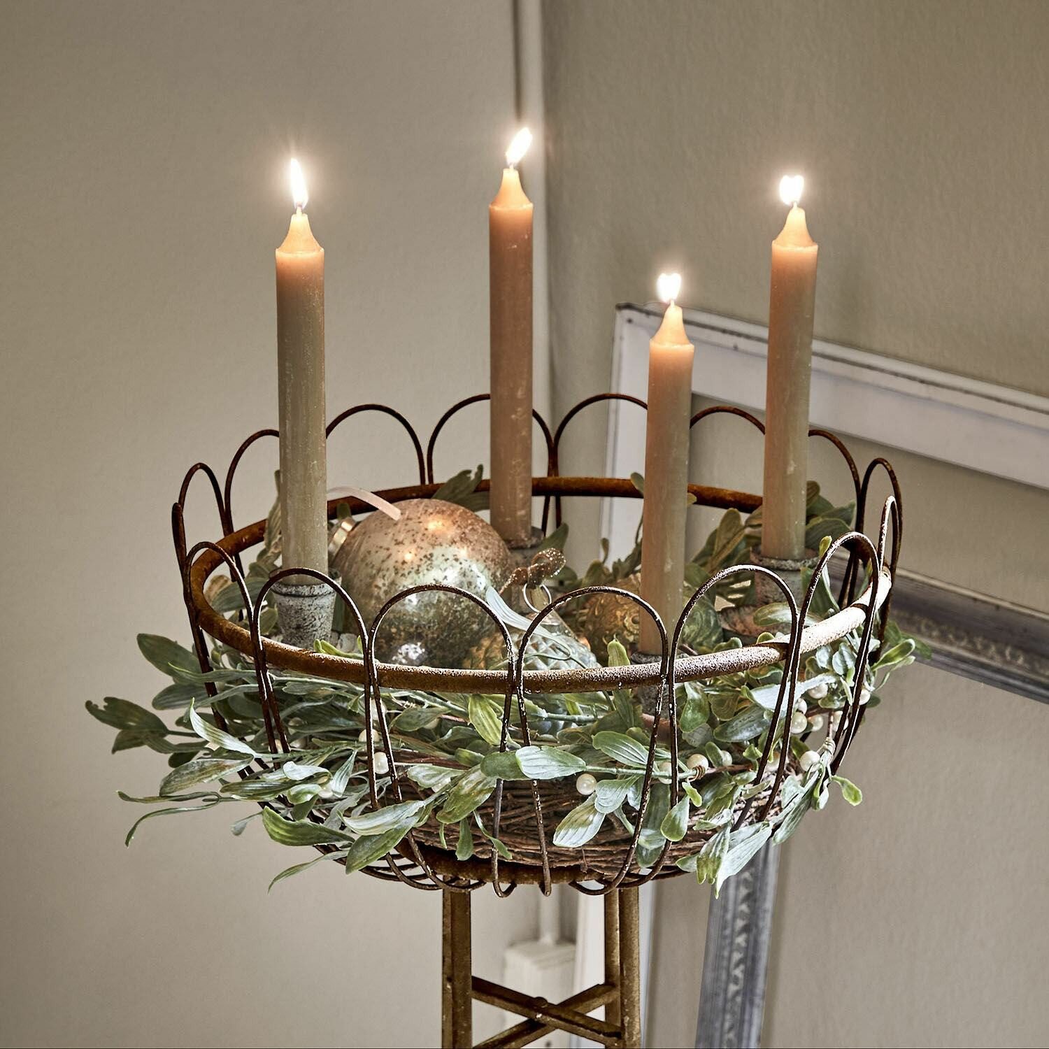 Mirabeau Adventskranz Steck-Kerzenhalter 4er Set Korraine antikgrau günstig online kaufen