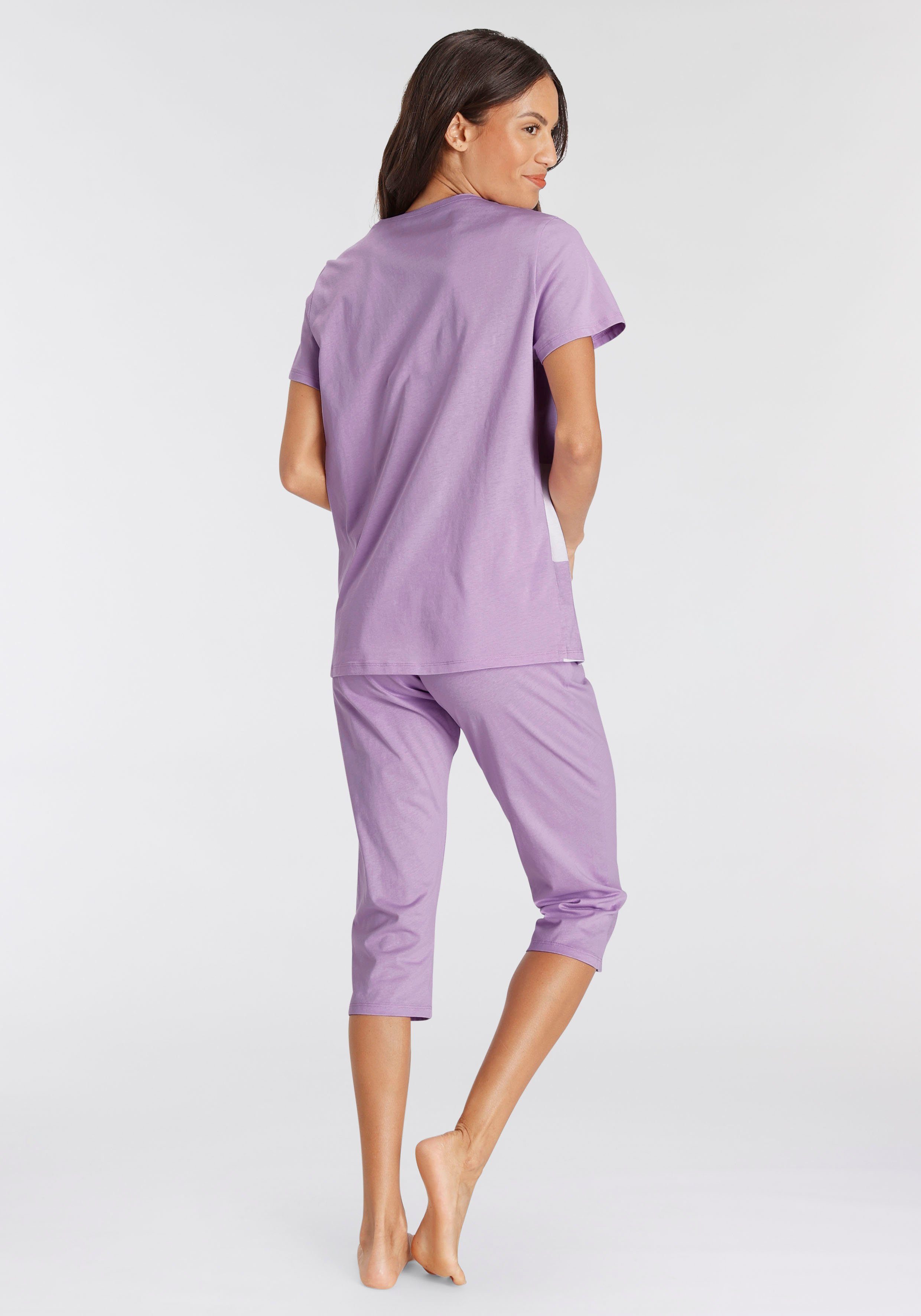 tlg) reiner Schlafanzug aus Capri-Pyjama (Set, 2 Baumwolle Triumph