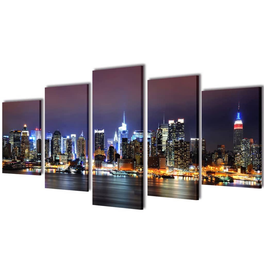 Bild Bilder Dekoration Set New York in Farbe 100 x 50 cm
